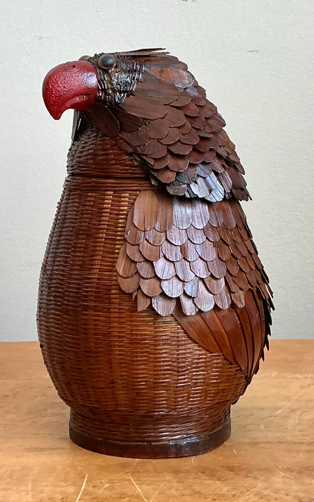 Vintage Shanghai Weave Parrot Basket - Angle view