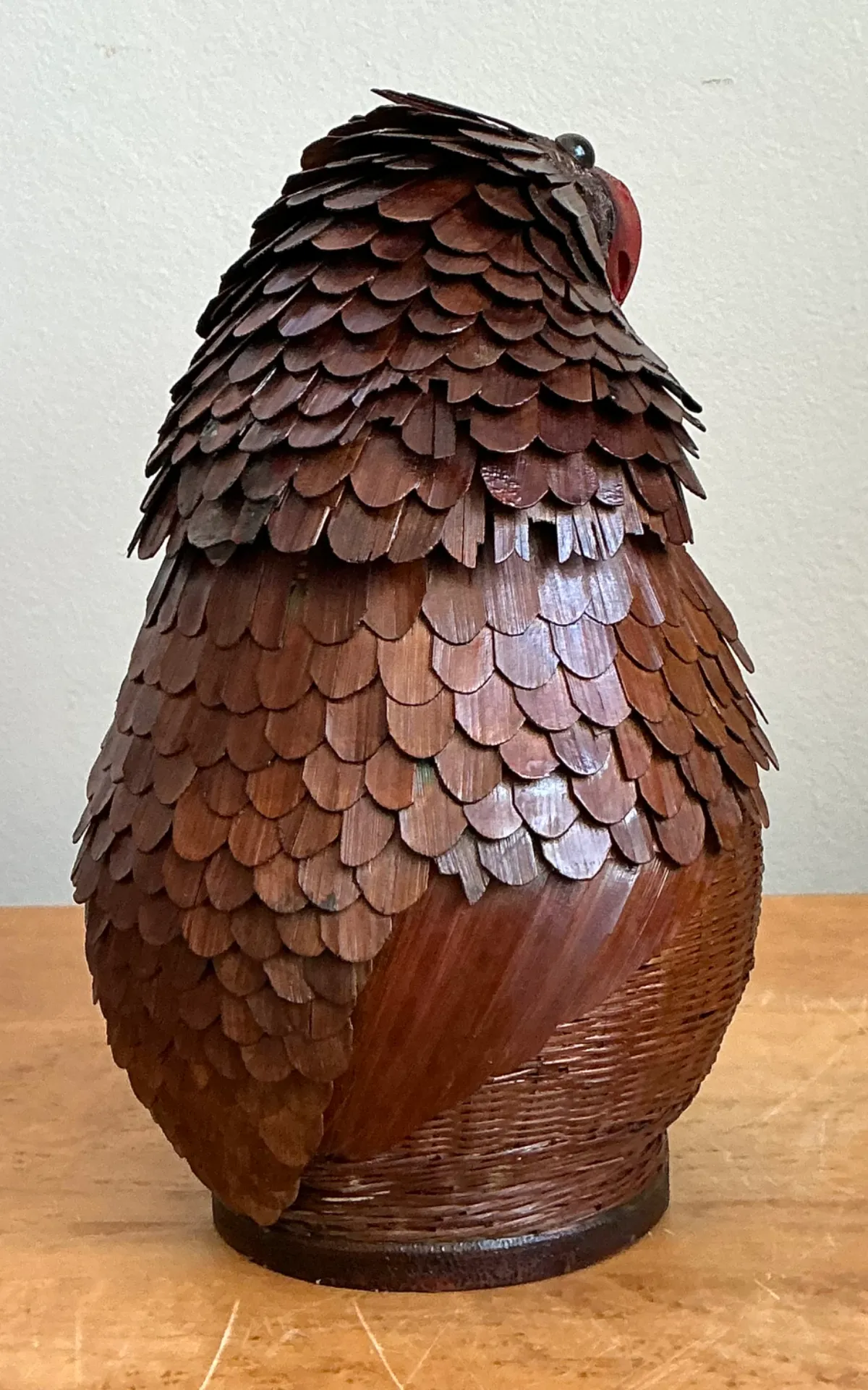 Vintage Shanghai Weave Parrot Basket - Top view