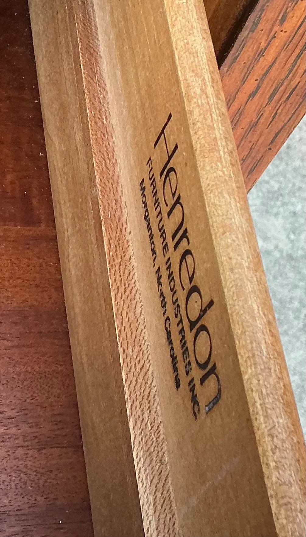 Vintage Henredon Campaign Dresser - Close-up view