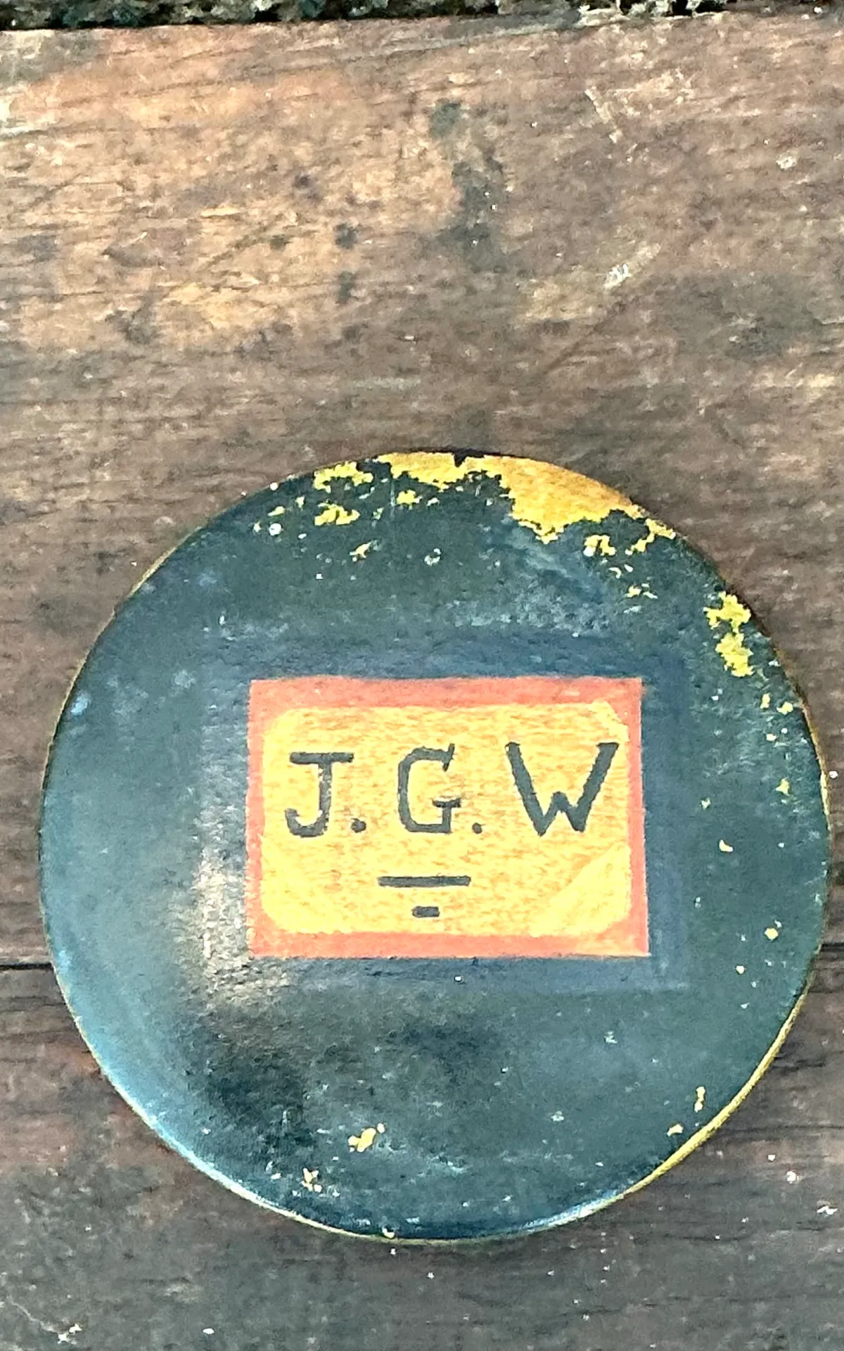 Vintage J.G.W. Painted Trinket Box - Interior view