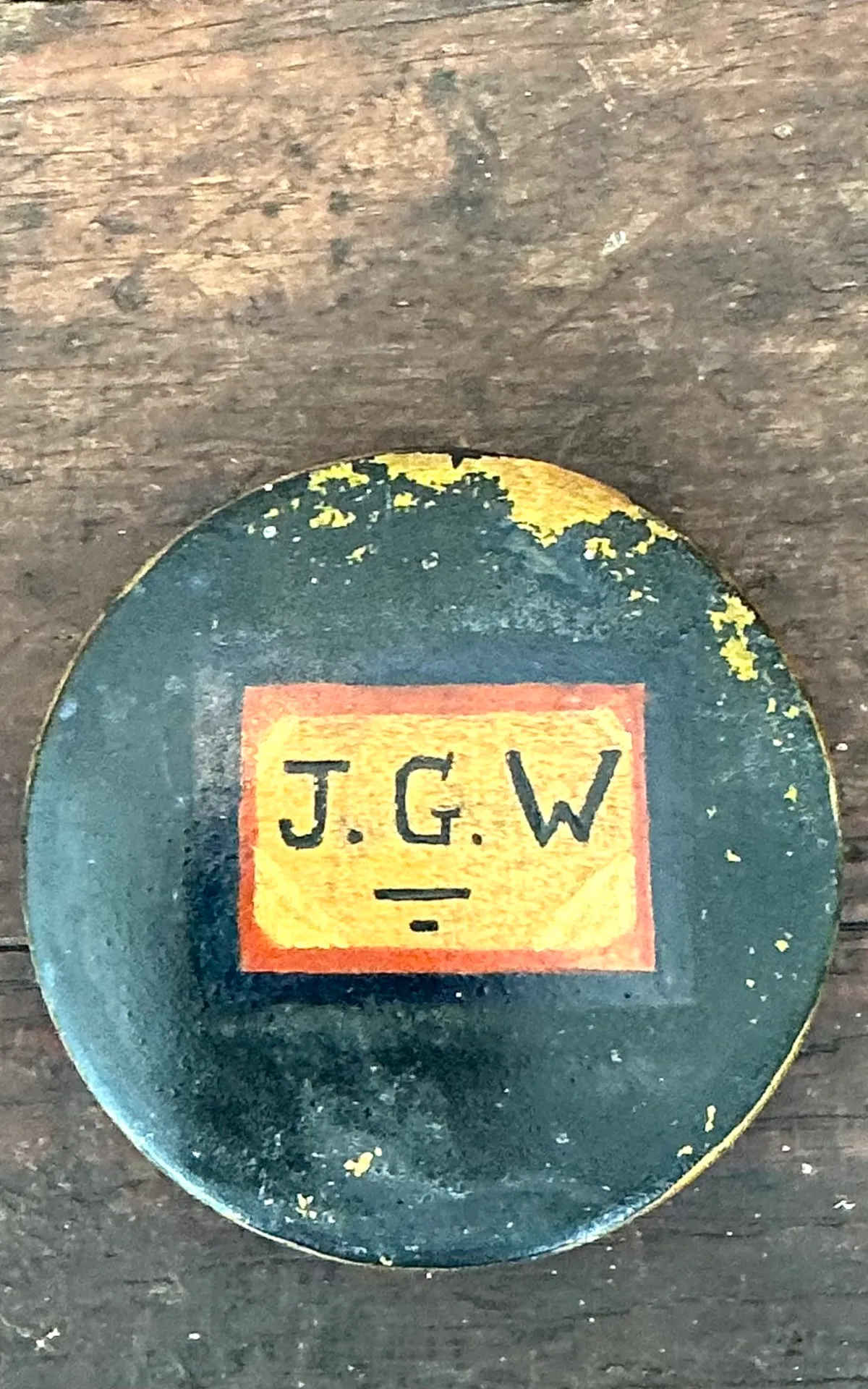 Vintage J.G.W. Painted Trinket Box - Side view