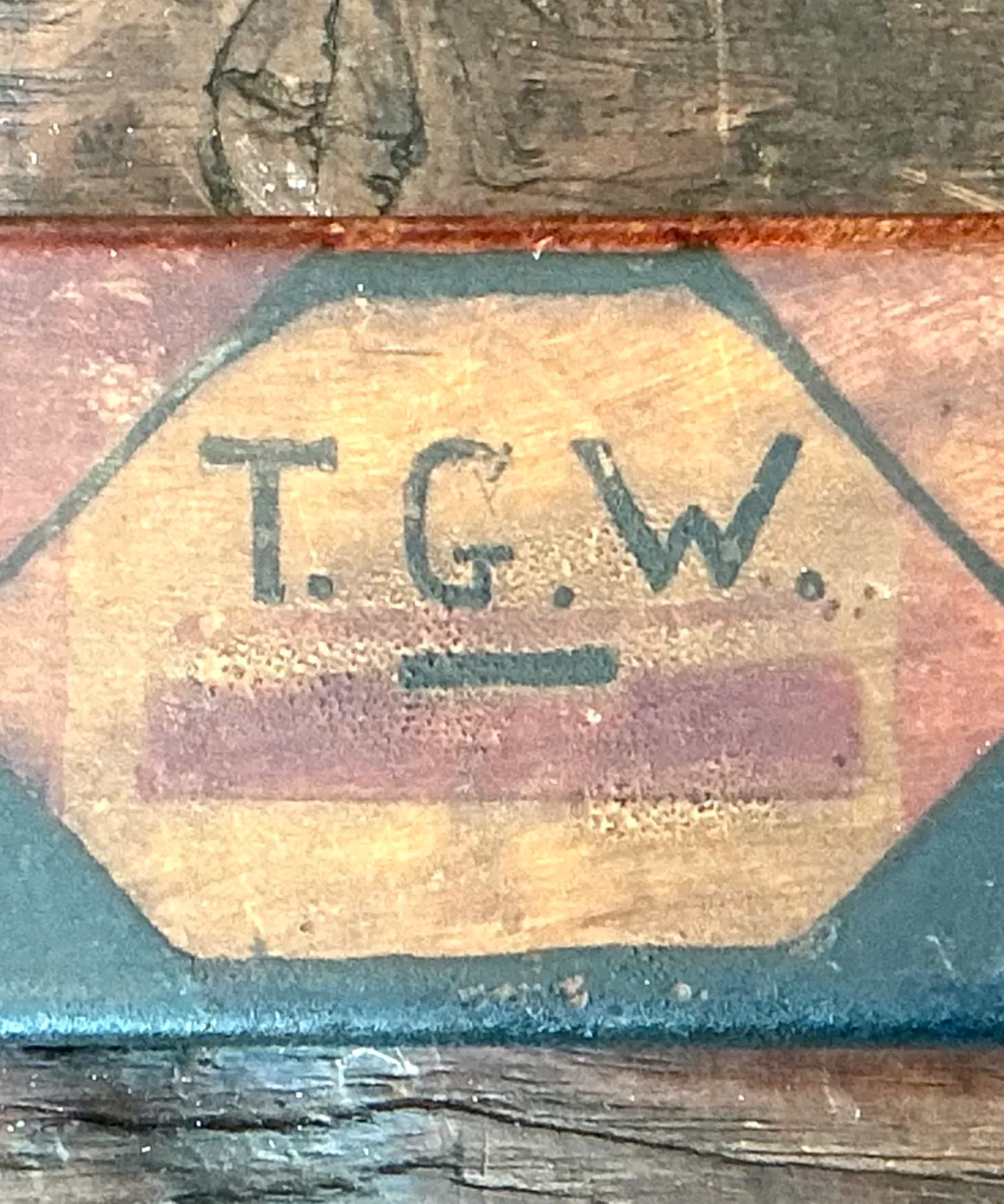 Vintage T.G.W. Wooden Trinket Box - Bottom view