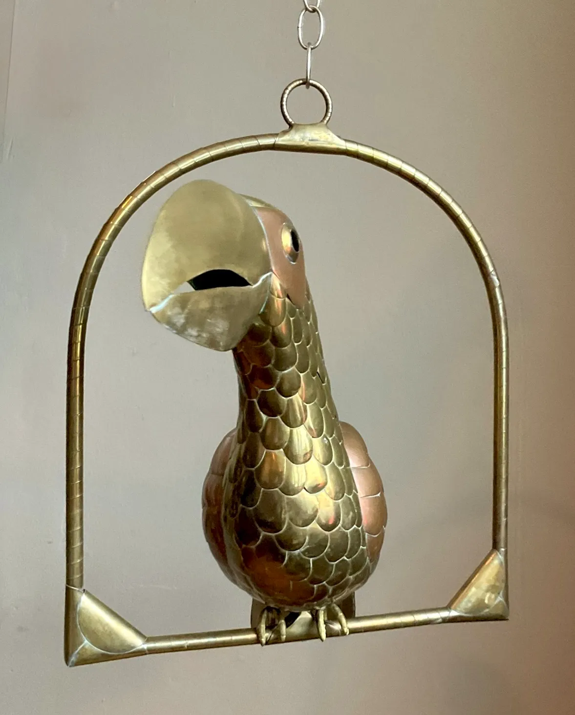 Vintage Metal Toucan Sculpture After Sergio Bustamante - Top view