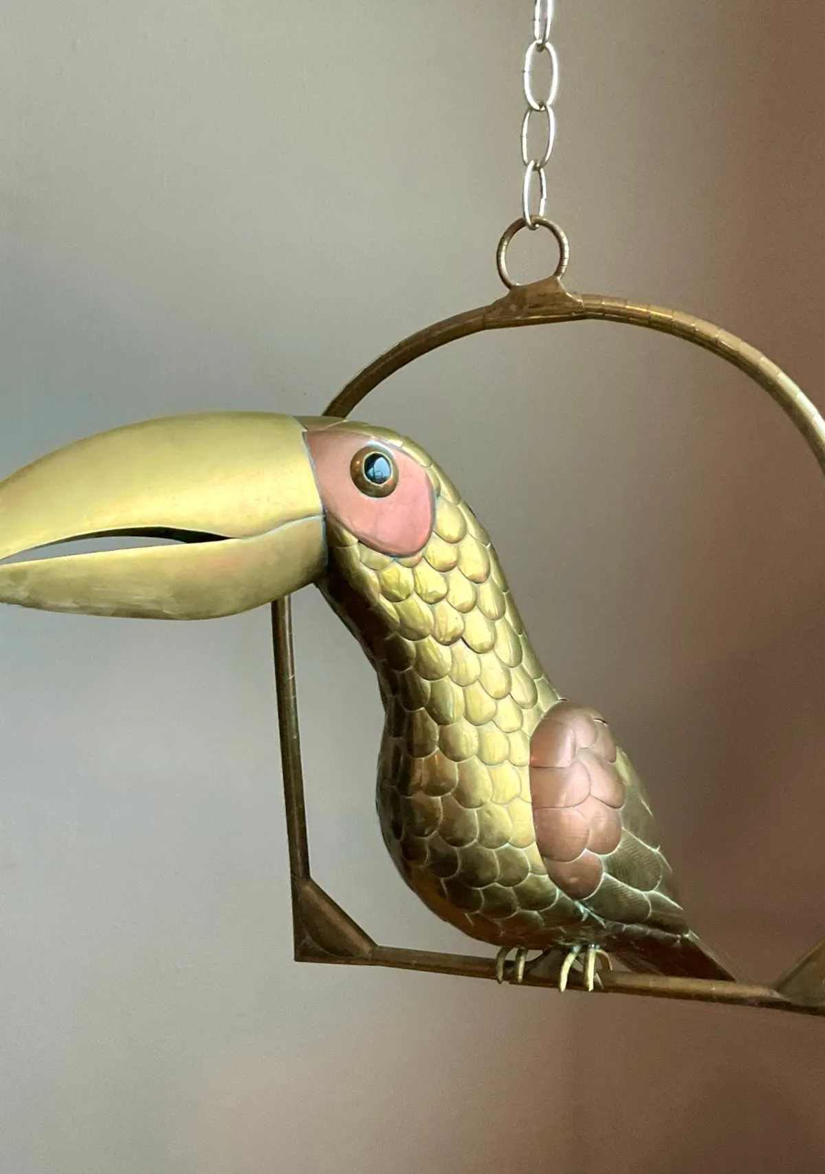 Vintage Metal Toucan Sculpture After Sergio Bustamante - Interior view