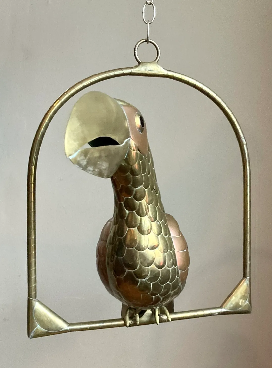 Vintage Metal Toucan Sculpture After Sergio Bustamante - Back view