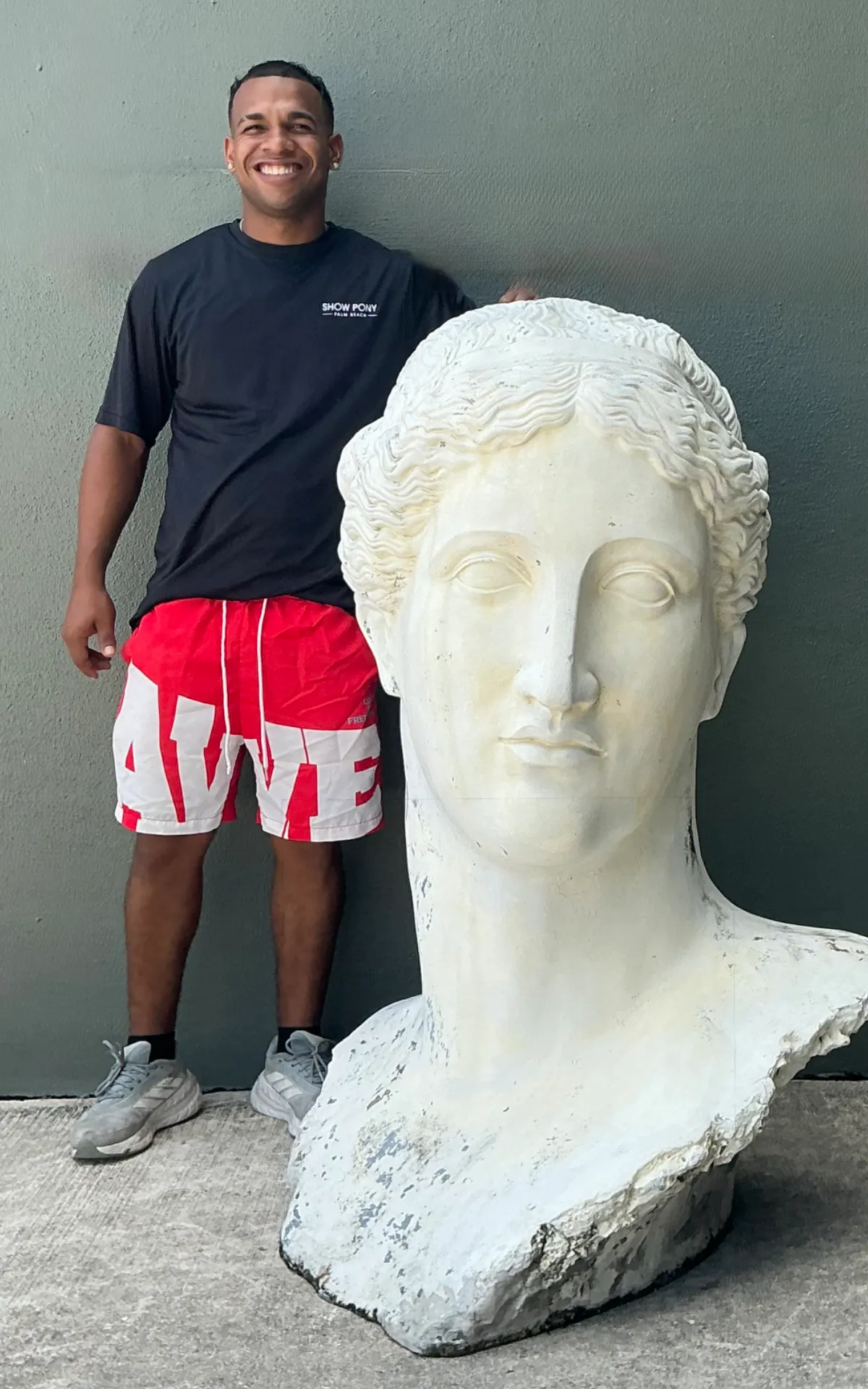 Vintage Monumental Fiberglass Roman Goddess Head Sculpture