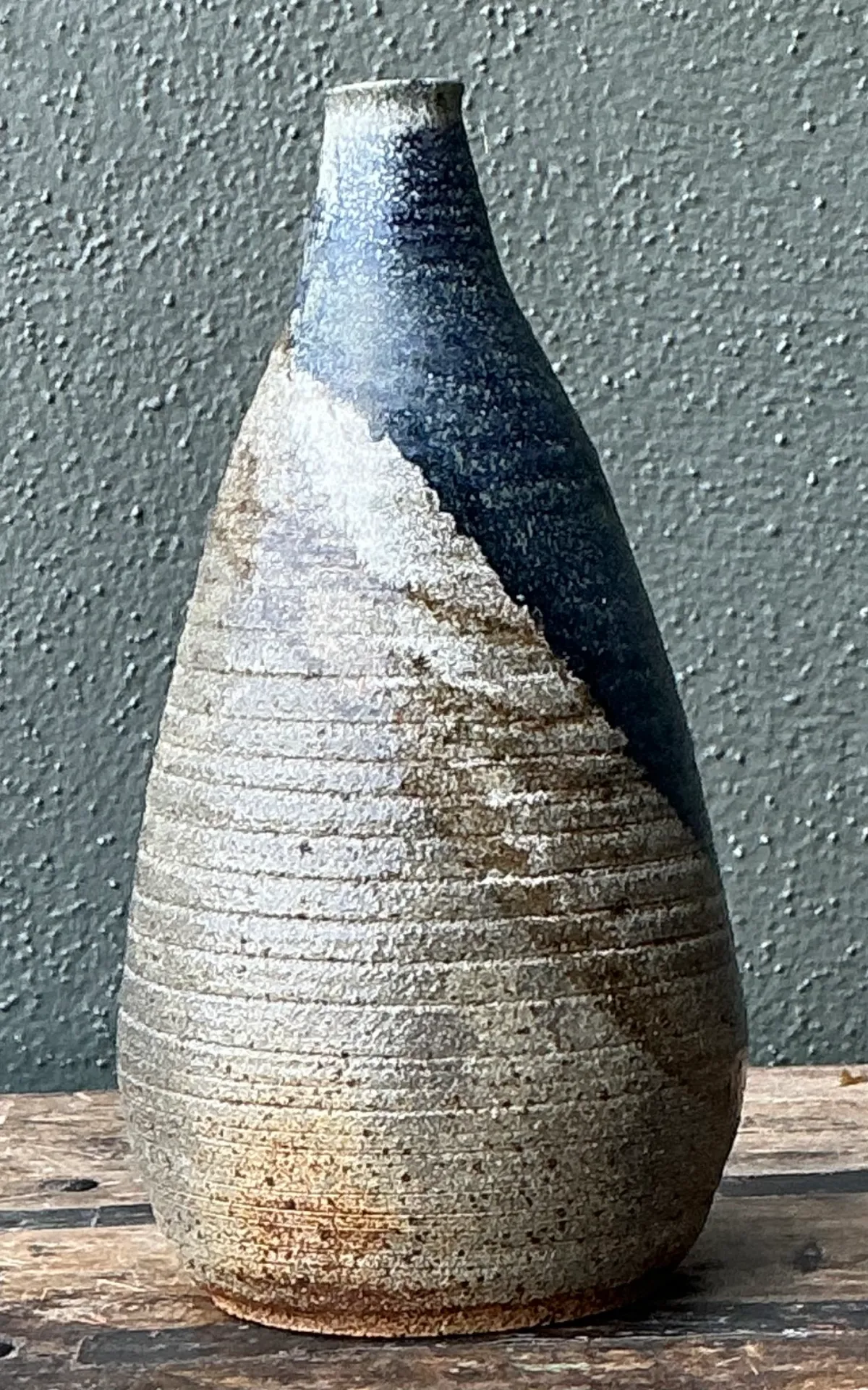 Vintage Abstract Ceramic Vase - Top view