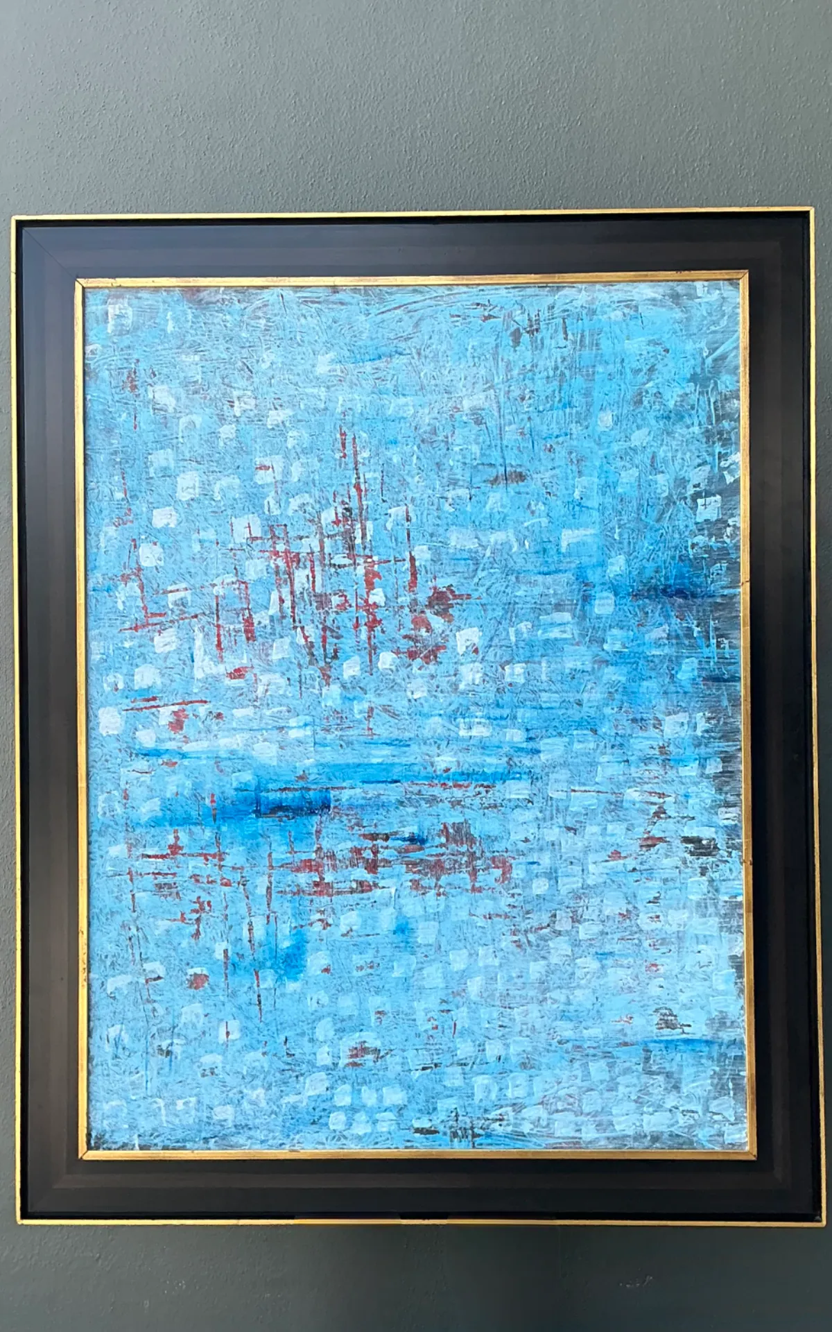 Vintage Abstract Expressionist Oil Painting - Close-up view