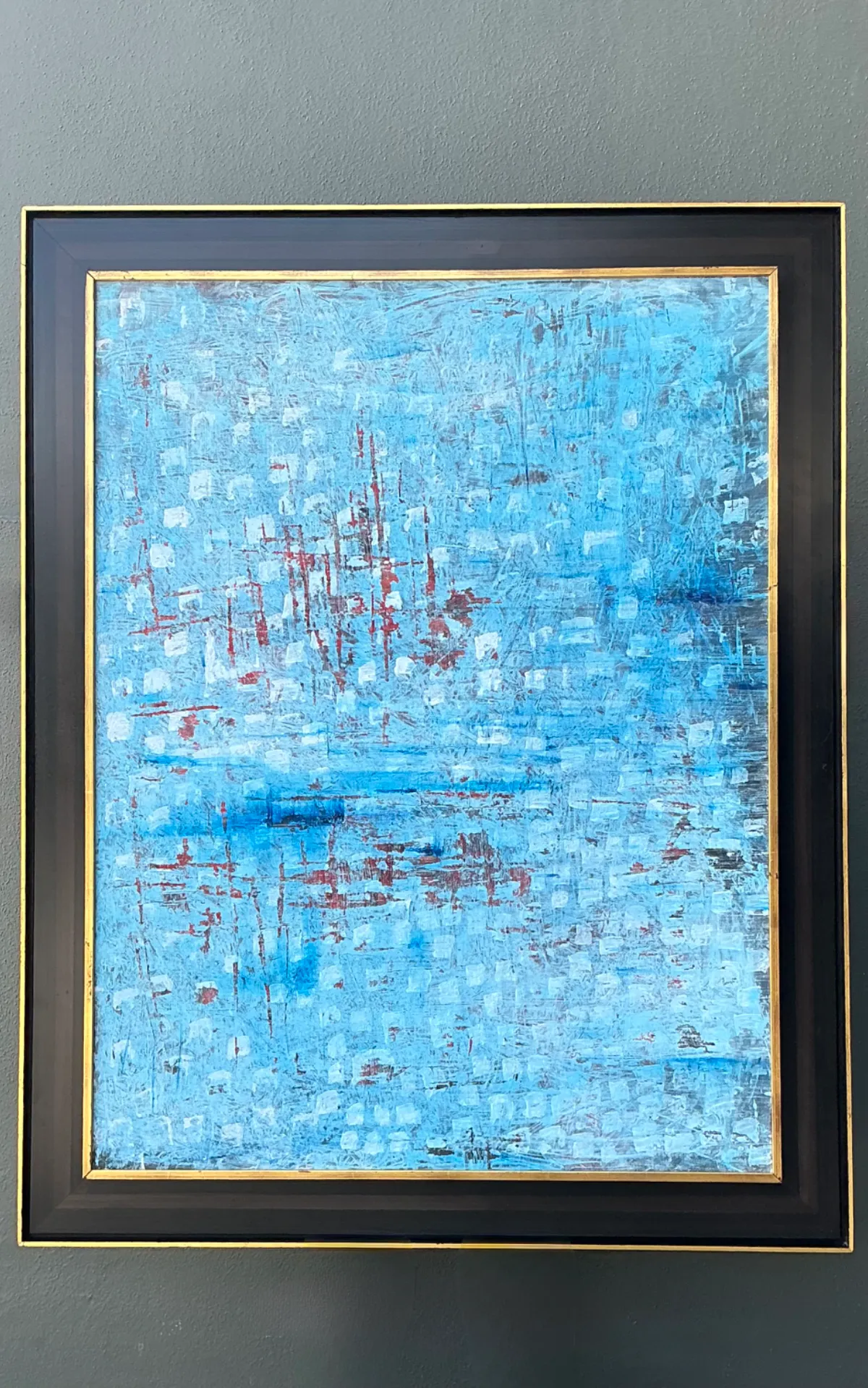 Vintage Abstract Expressionist Oil Painting - Top view