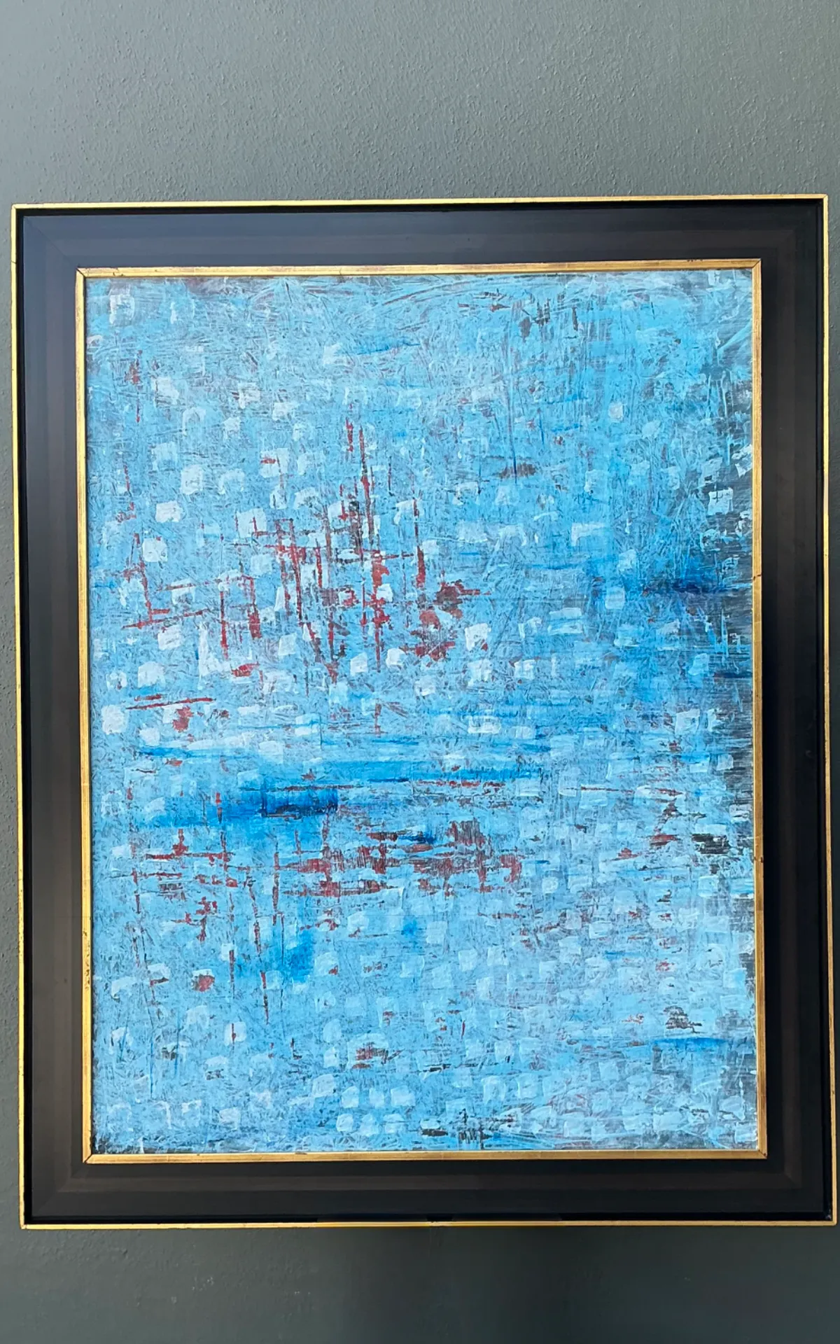 Vintage Abstract Expressionist Oil Painting - Side view