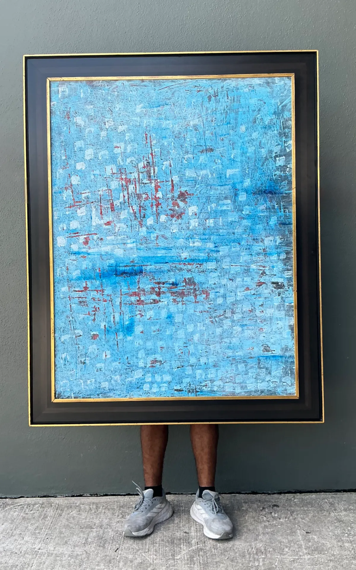 Vintage Abstract Expressionist Oil Painting - Back view