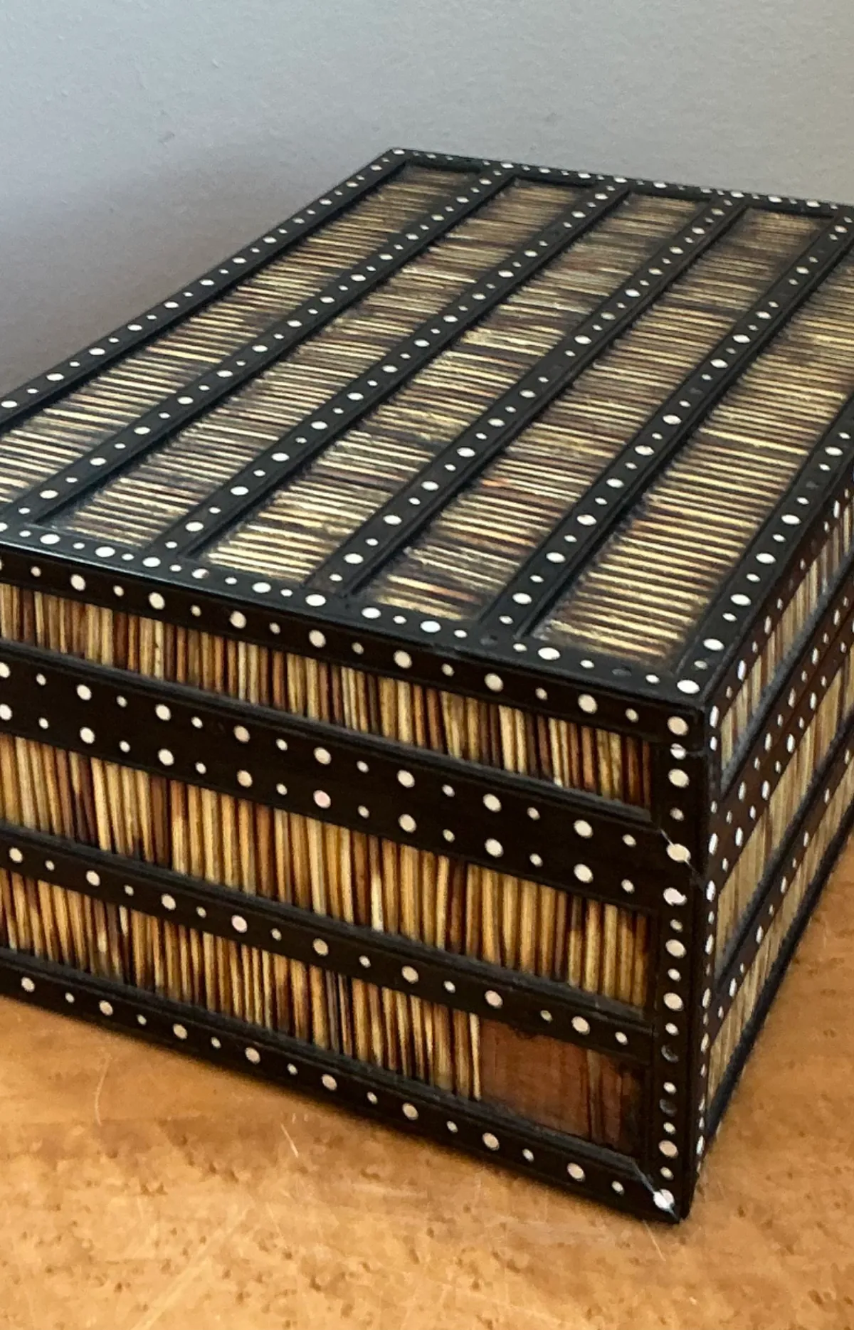 Vintage Quill and Inlay Box - Angle view