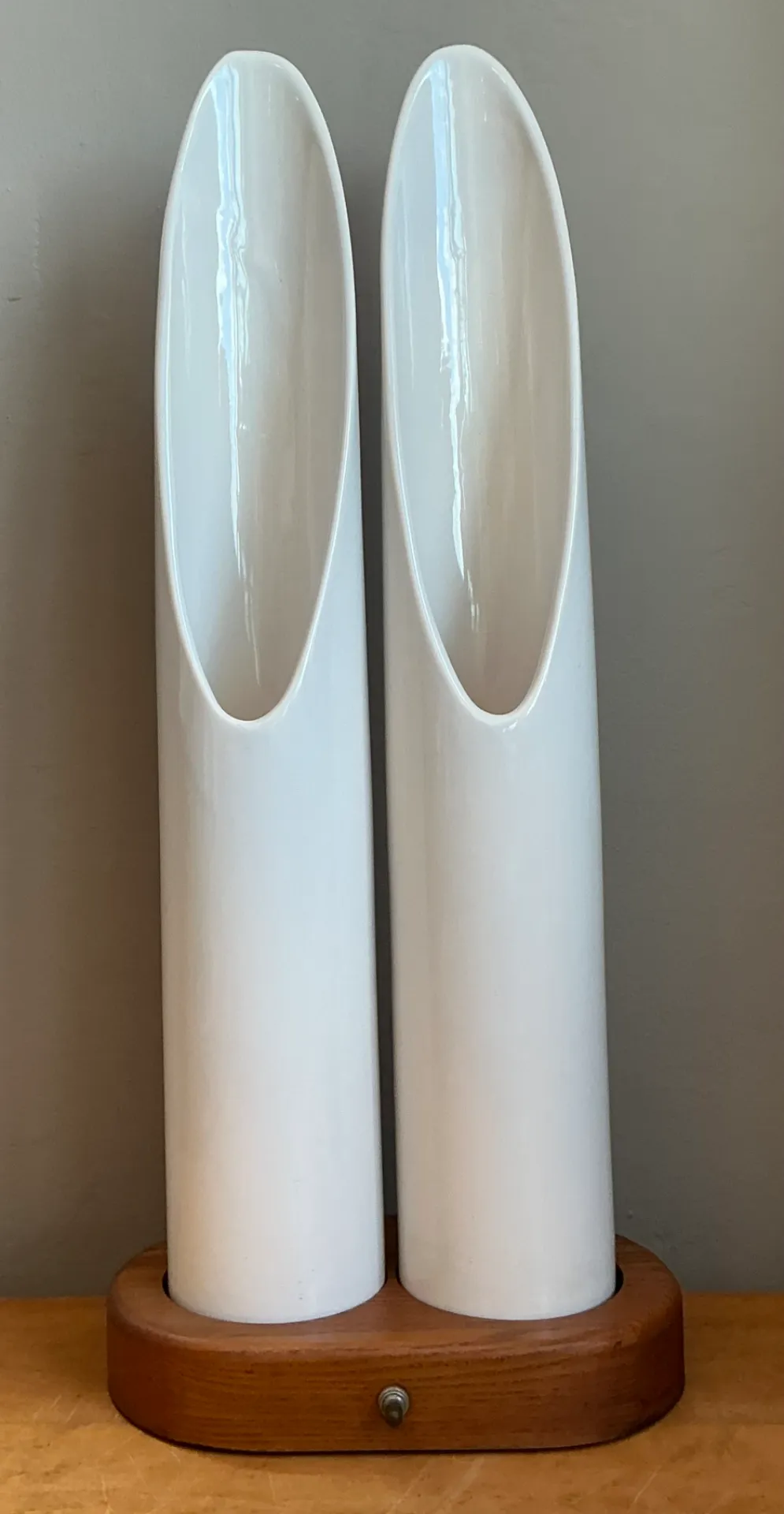 Vintage Modernist Ceramic Tube Lamp - Interior view
