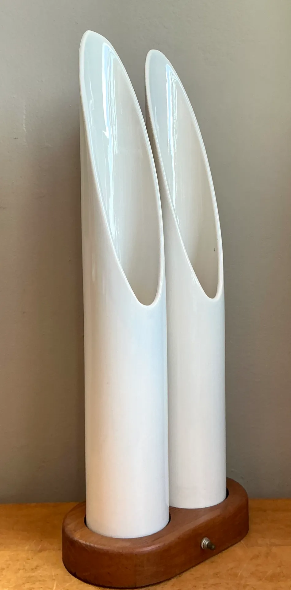 Vintage Modernist Ceramic Tube Lamp - Top view