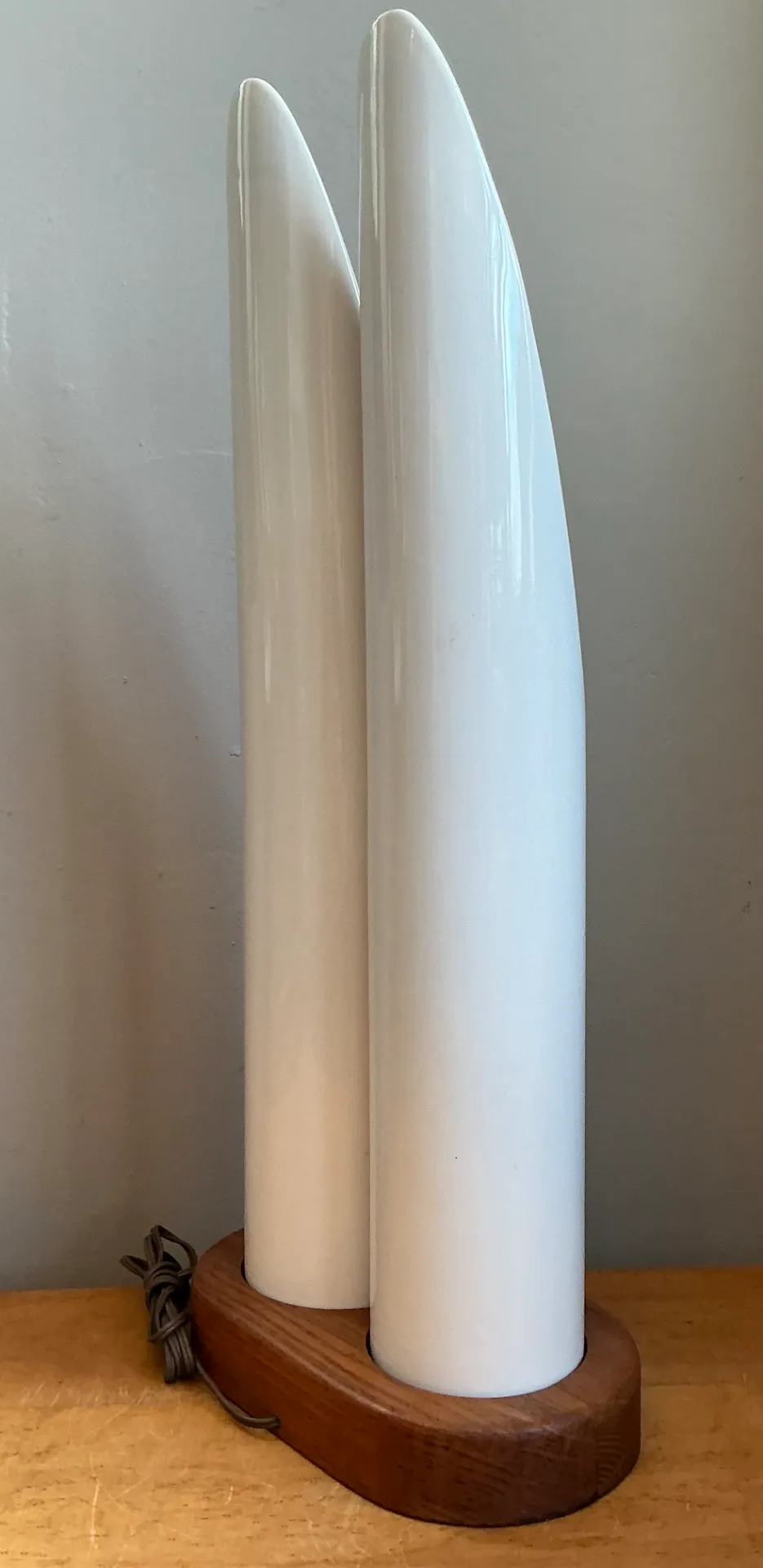 Vintage Modernist Ceramic Tube Lamp - Back view