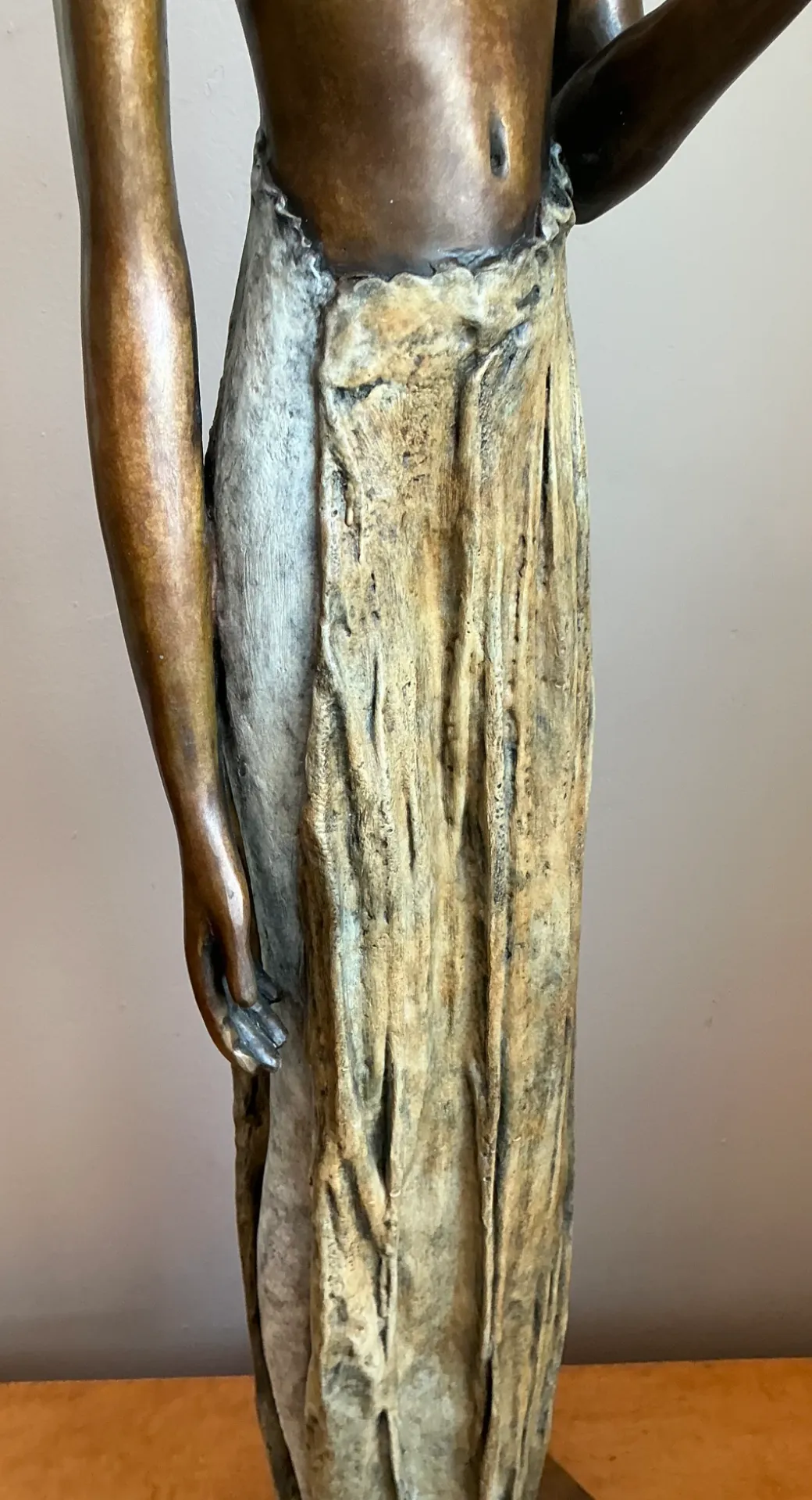 Vintage Bronze Draped Female Figure