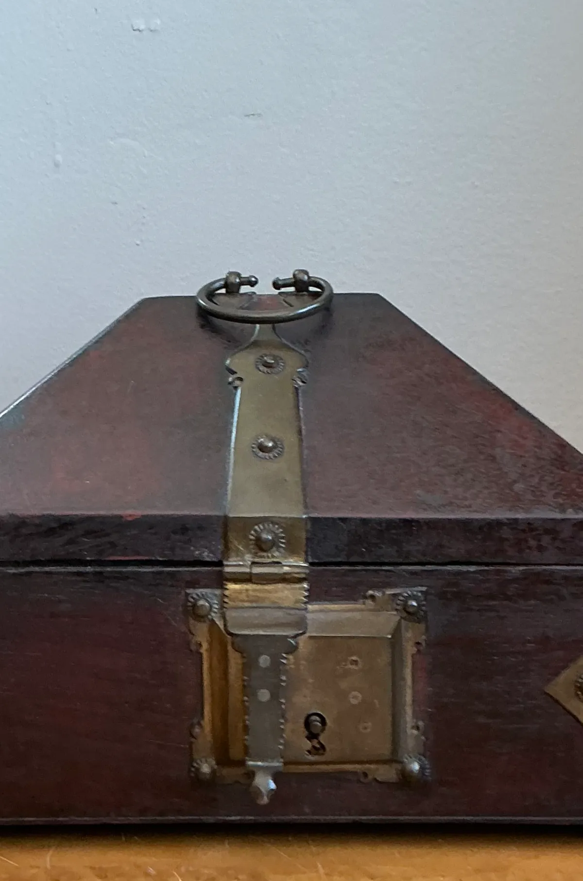 Vintage Wood and Metal Decorative Box - Back view