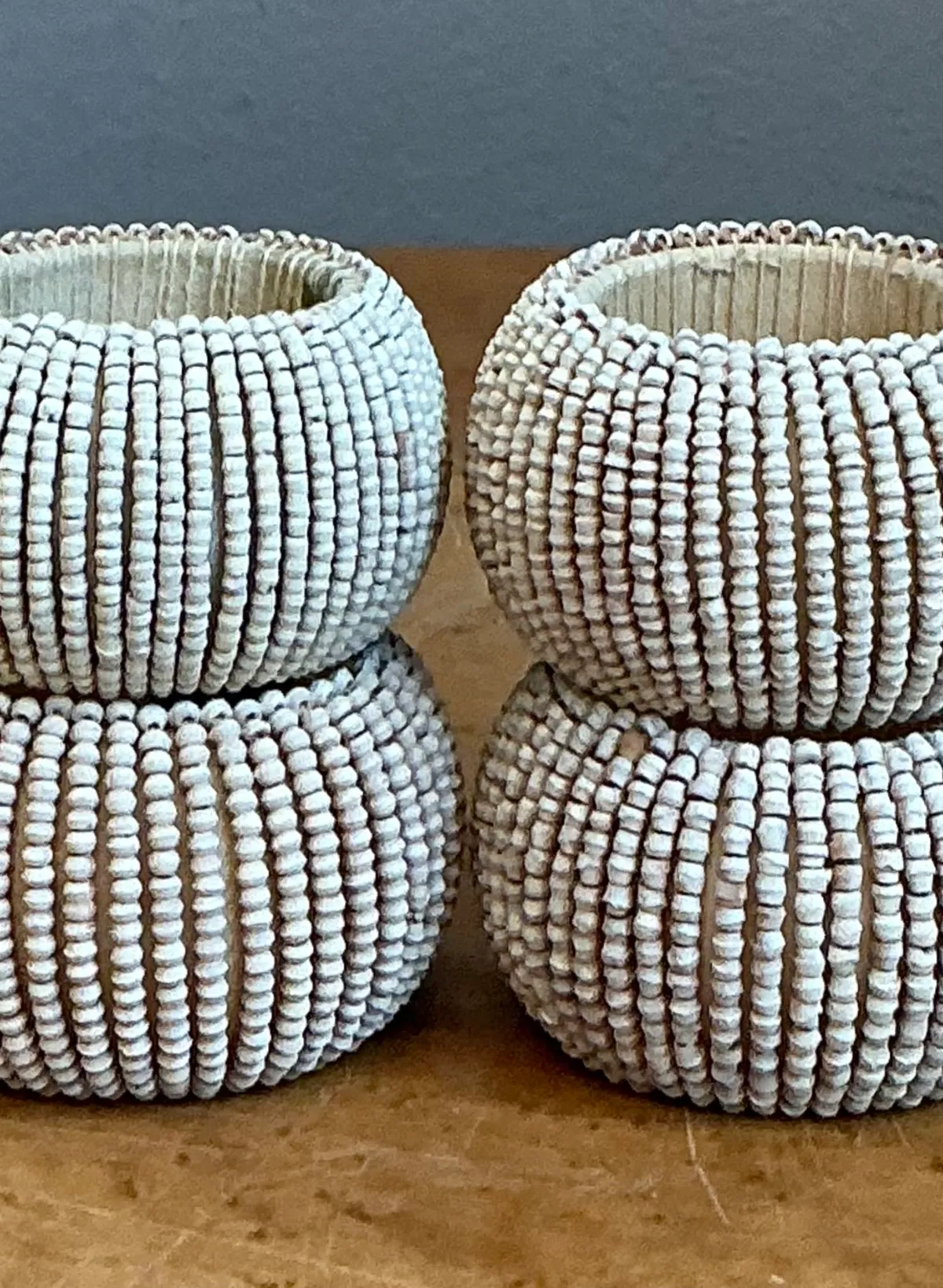 Vintage Beaded Napkin Rings - Set of 4 - Interior view