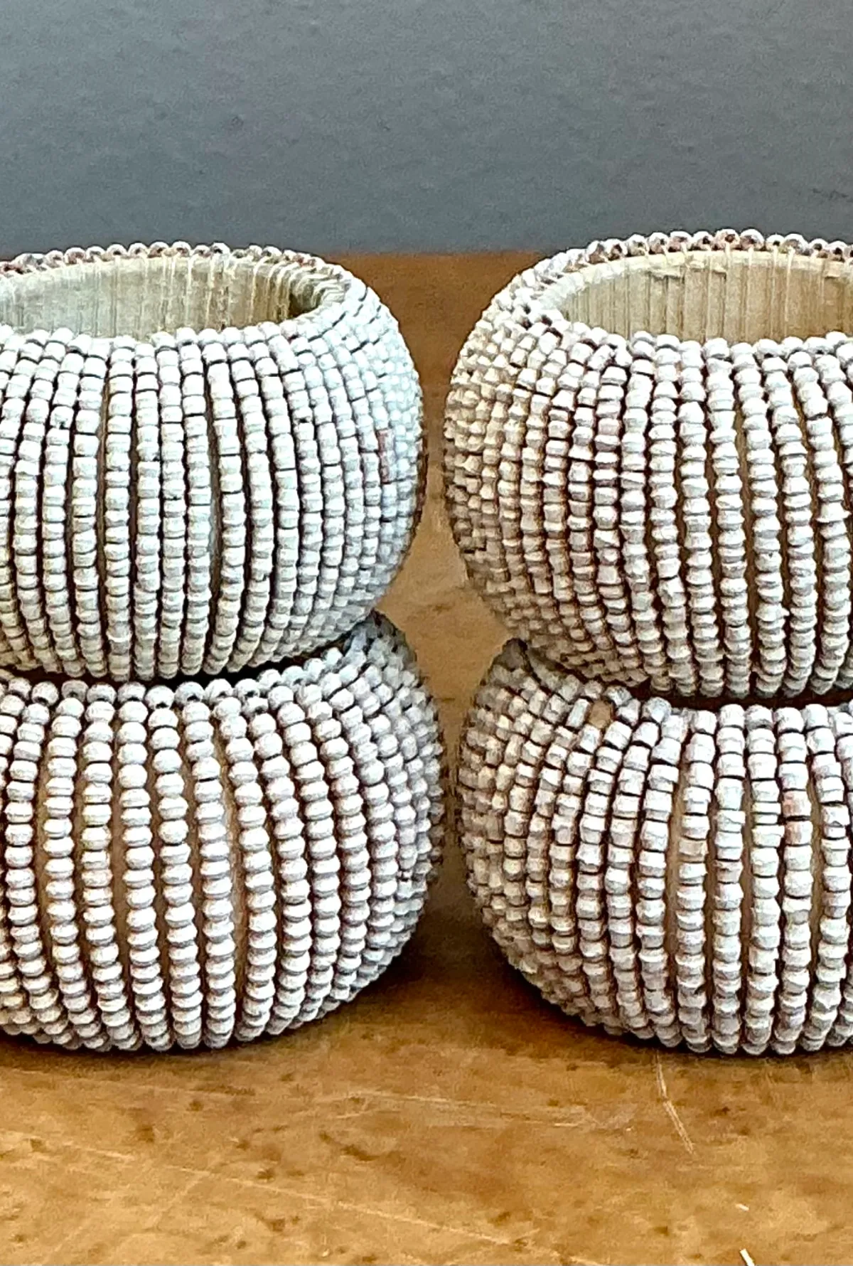 Vintage Beaded Napkin Rings - Set of 4 - Close-up view