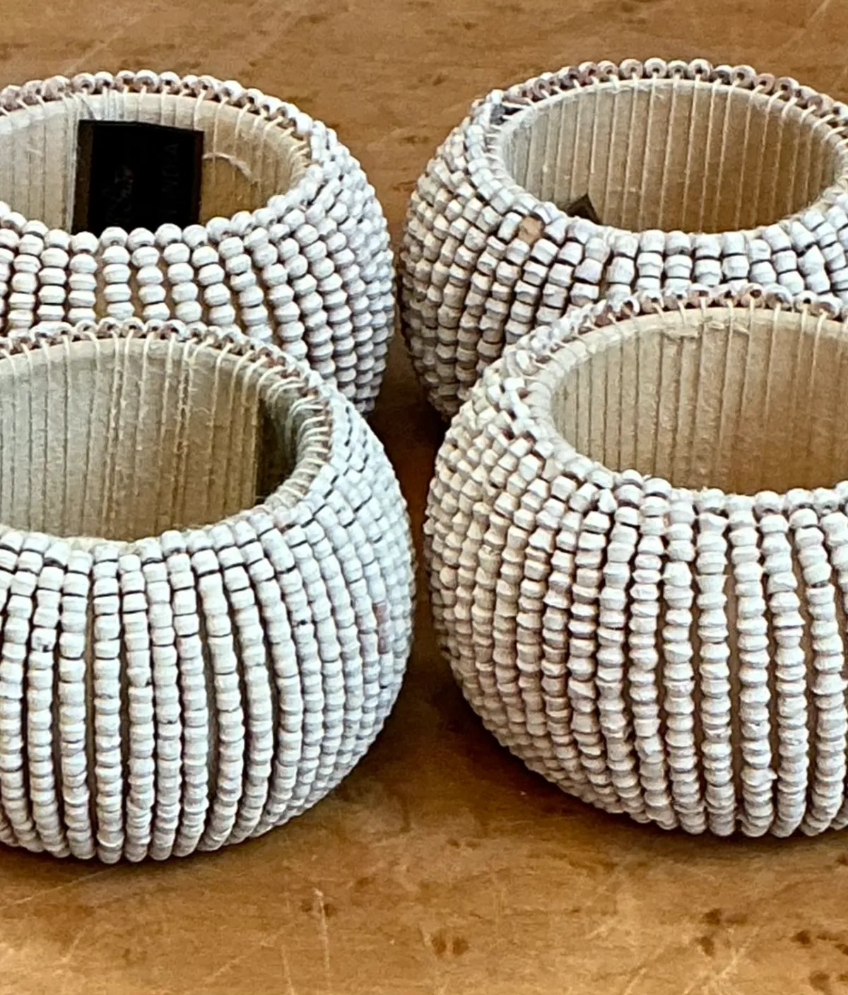 Vintage Beaded Napkin Rings - Set of 4 - Bottom view
