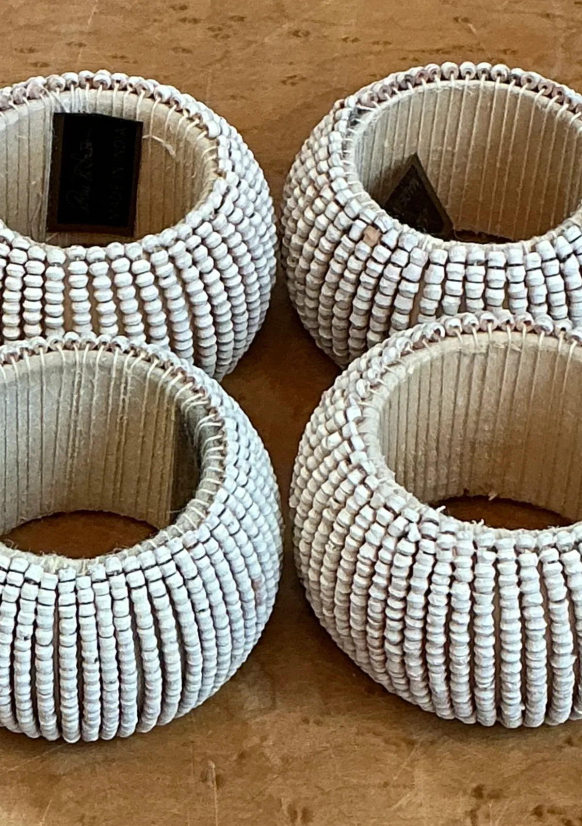 Vintage Beaded Napkin Rings - Set of 4