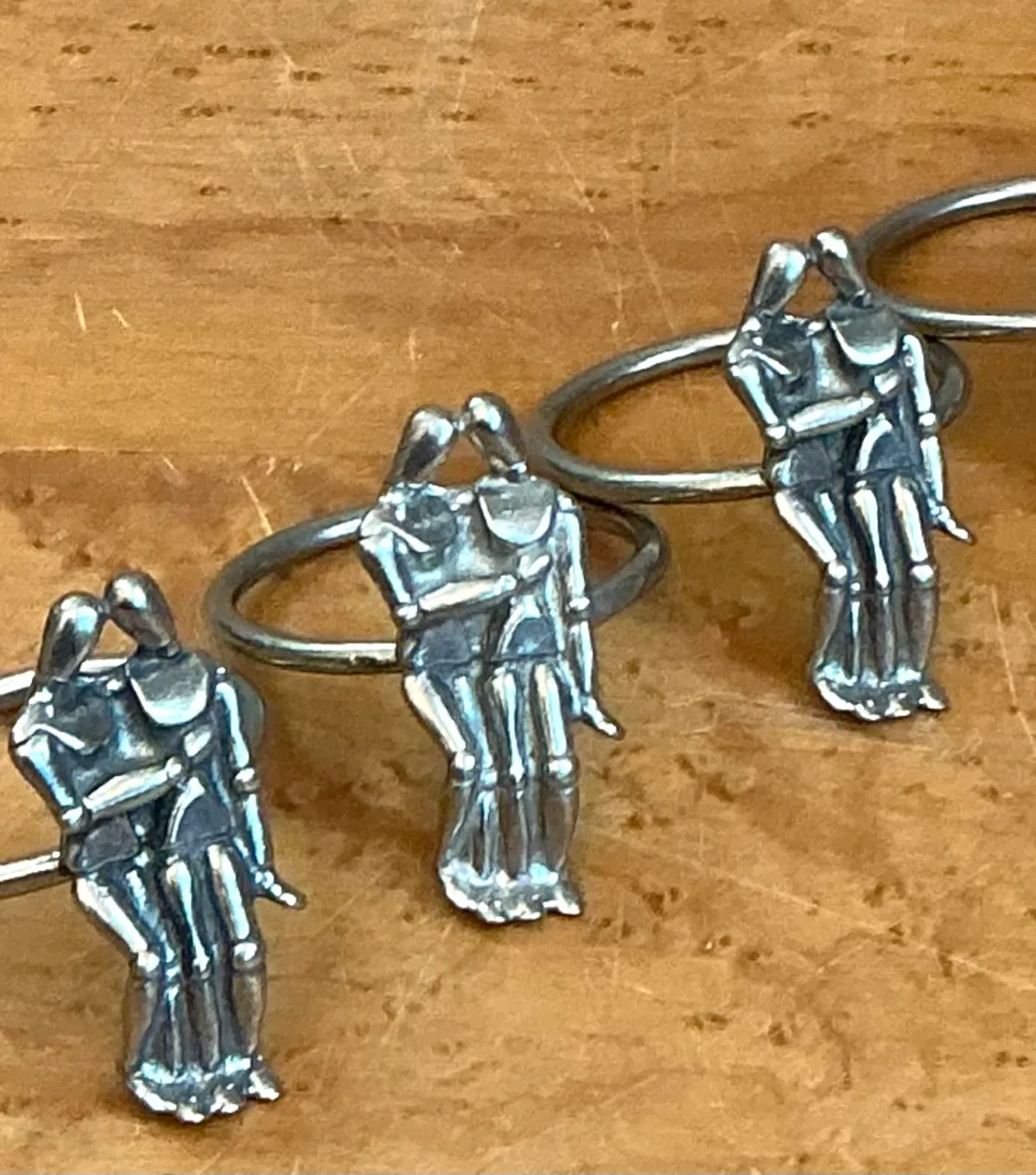 Vintage Embracing Figures Napkin Rings