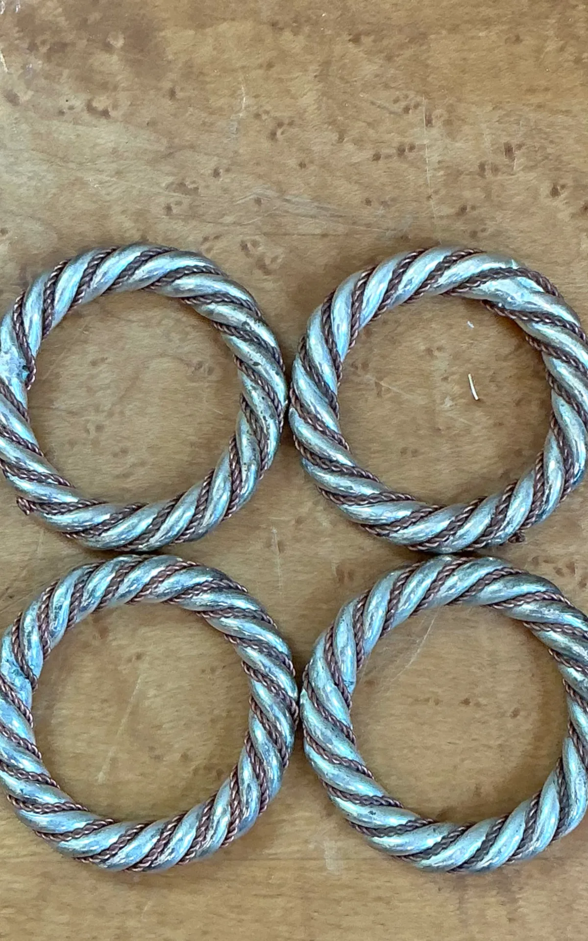Vintage Rope Style Metal Napkin Rings