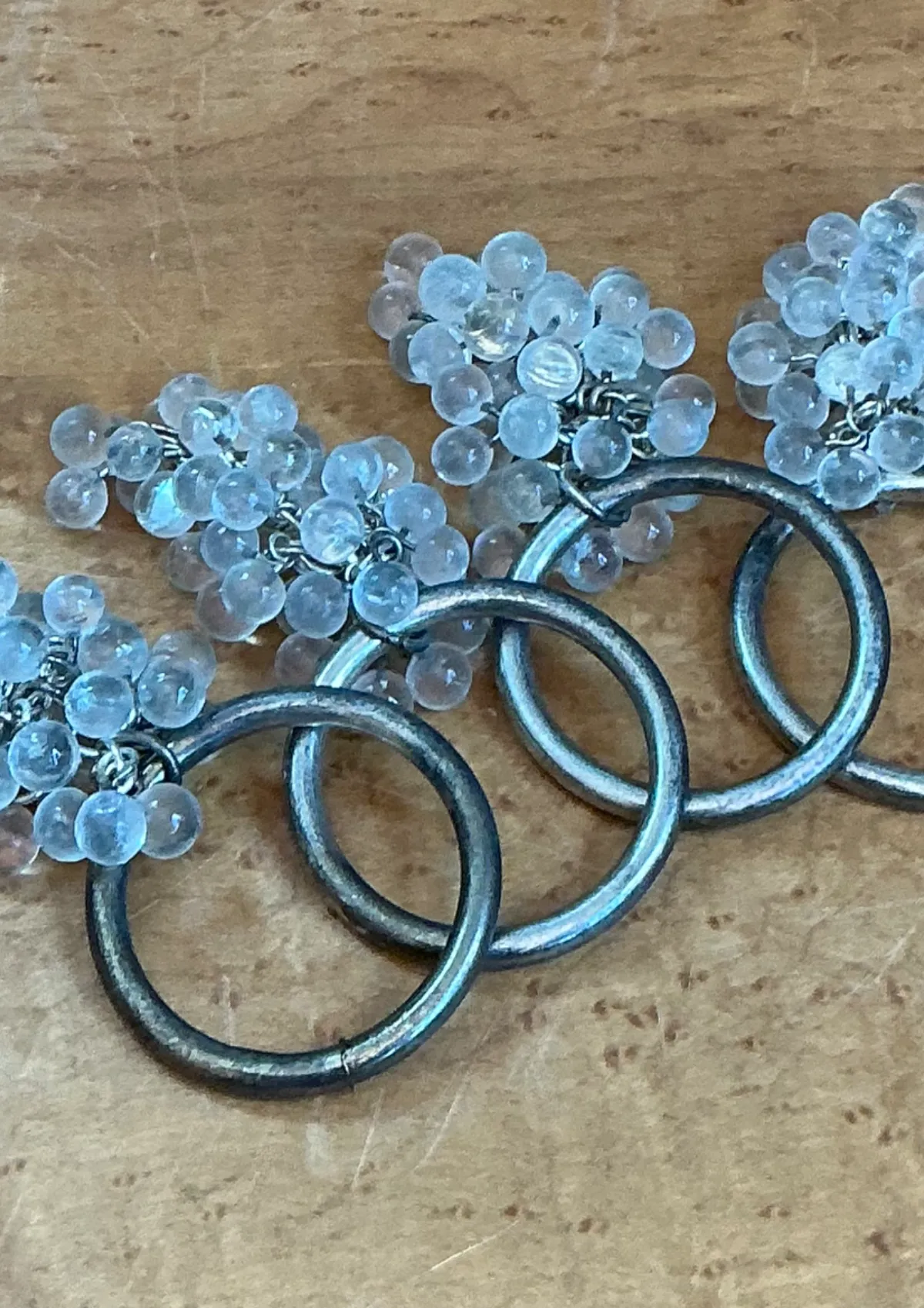 Vintage Glass Grape Cluster Napkin Rings - Side view