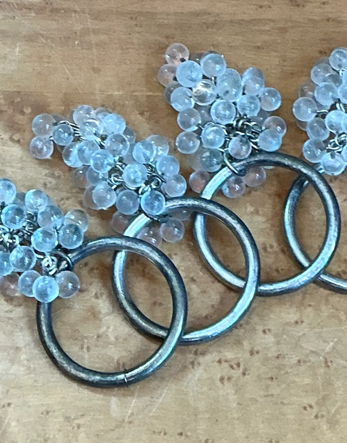 Vintage Glass Grape Cluster Napkin Rings - Back view