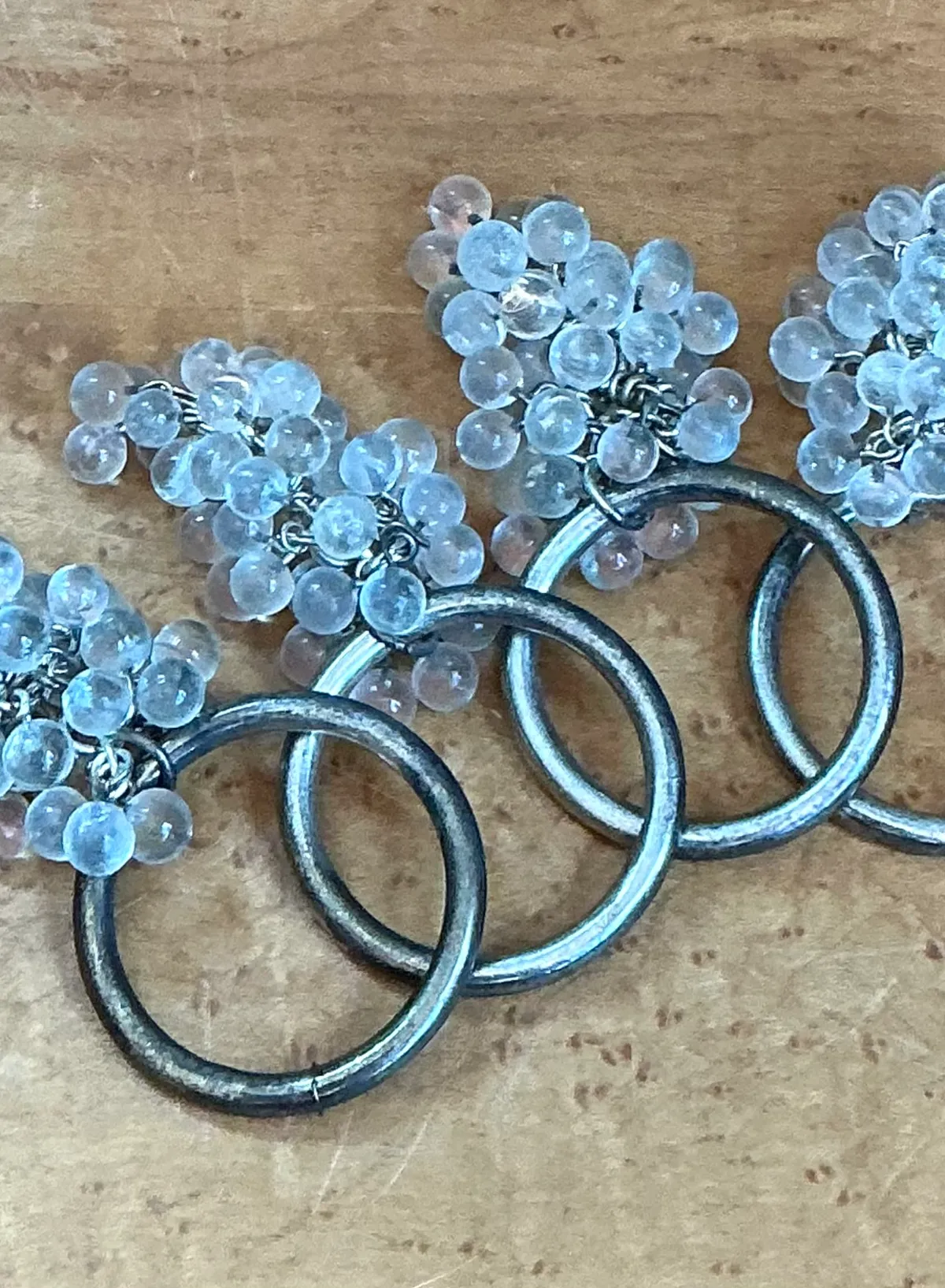 Vintage Glass Grape Cluster Napkin Rings - Top view
