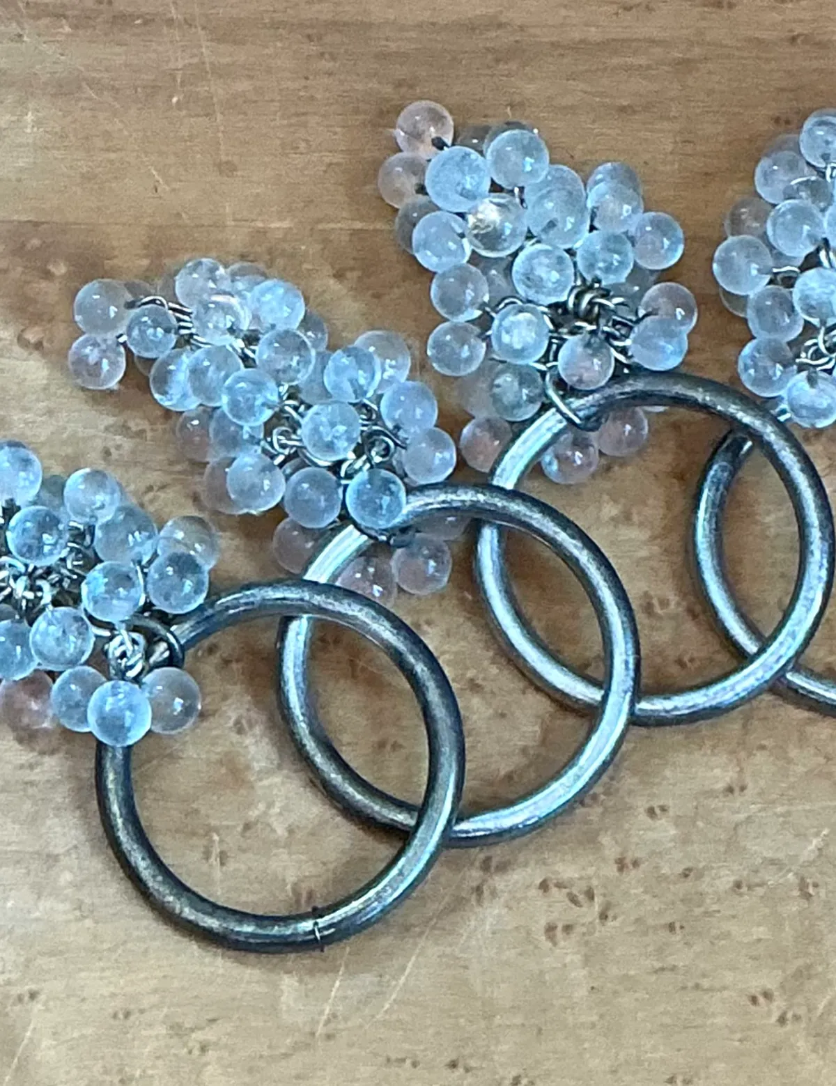 Vintage Glass Grape Cluster Napkin Rings - Interior view