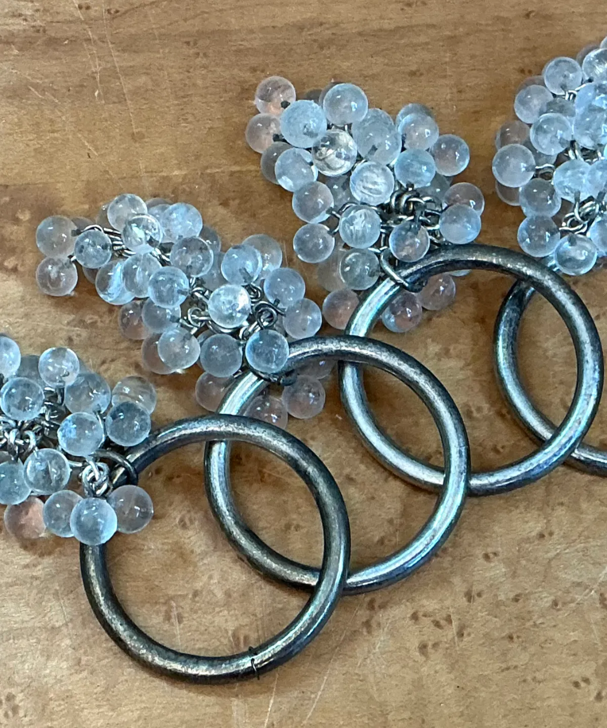 Vintage Glass Grape Cluster Napkin Rings - Bottom view