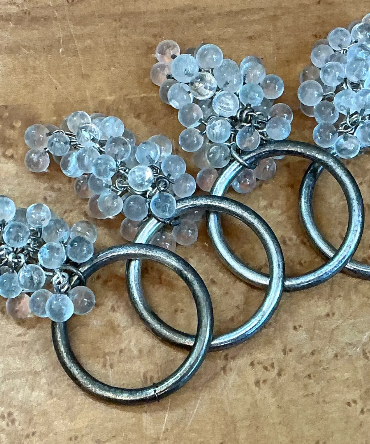 Vintage Glass Grape Cluster Napkin Rings