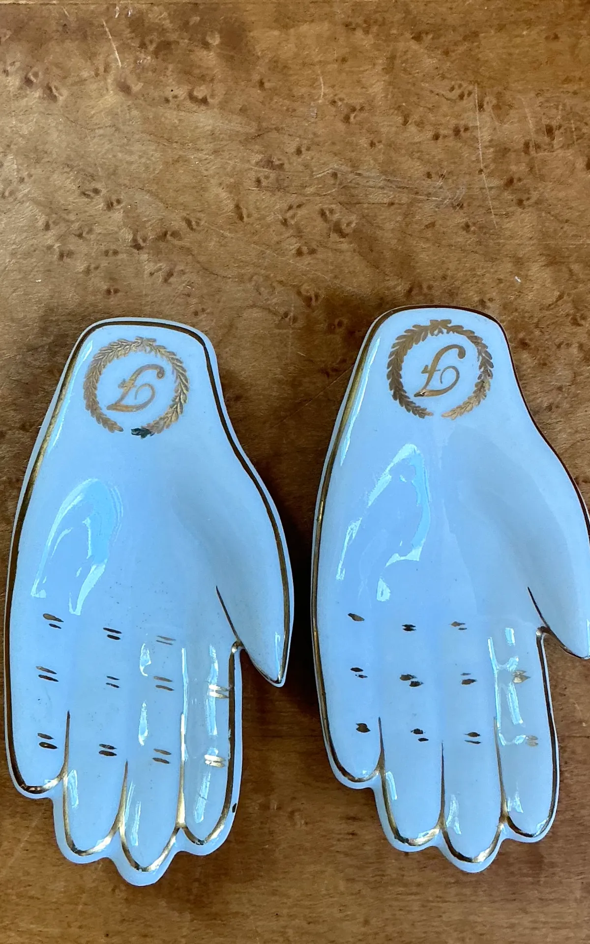 Vintage Styron China Porcelain Hand-Shaped Trinket Dishes