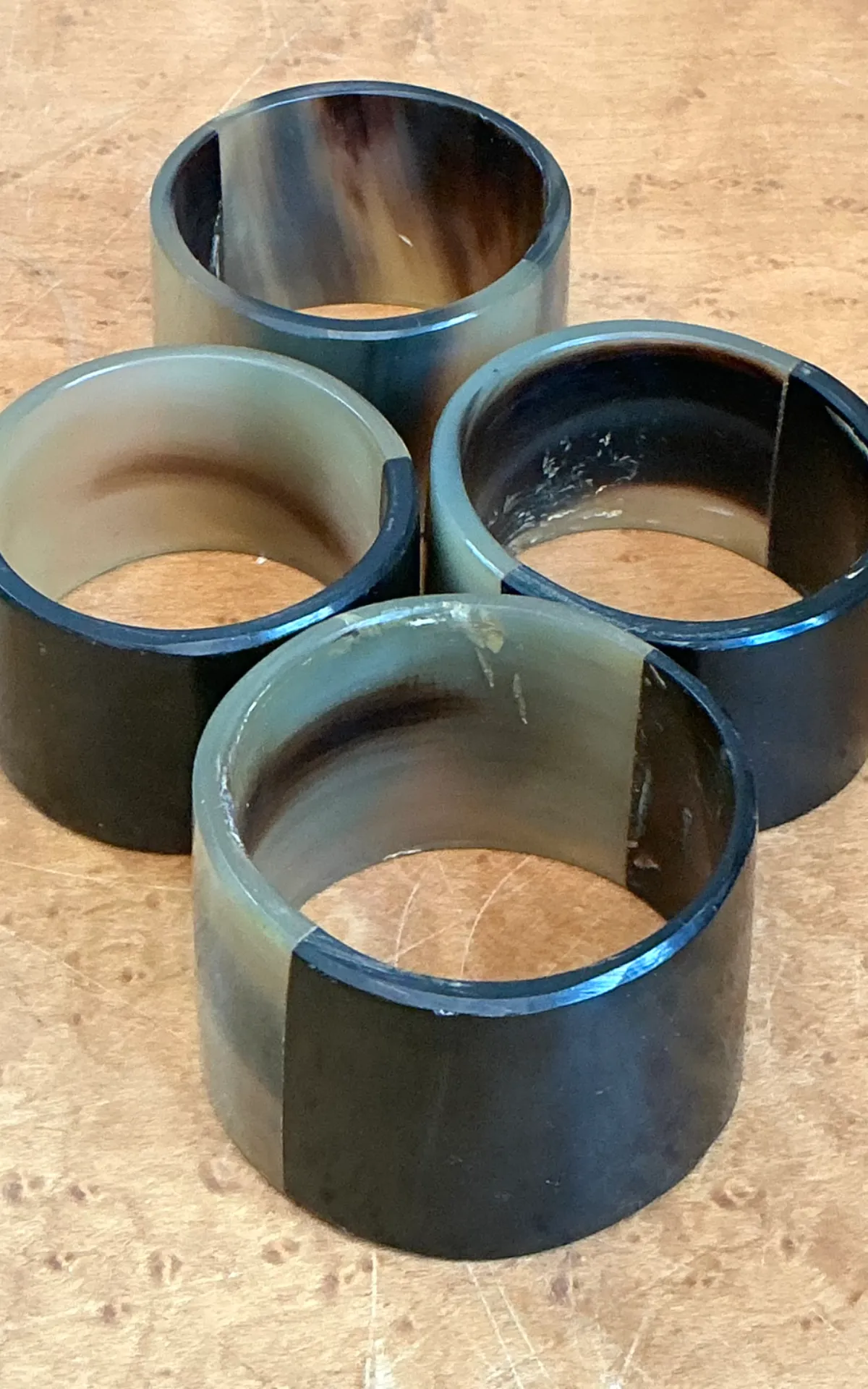 Vintage Tortoiseshell Style Resin Napkin Rings - Top view