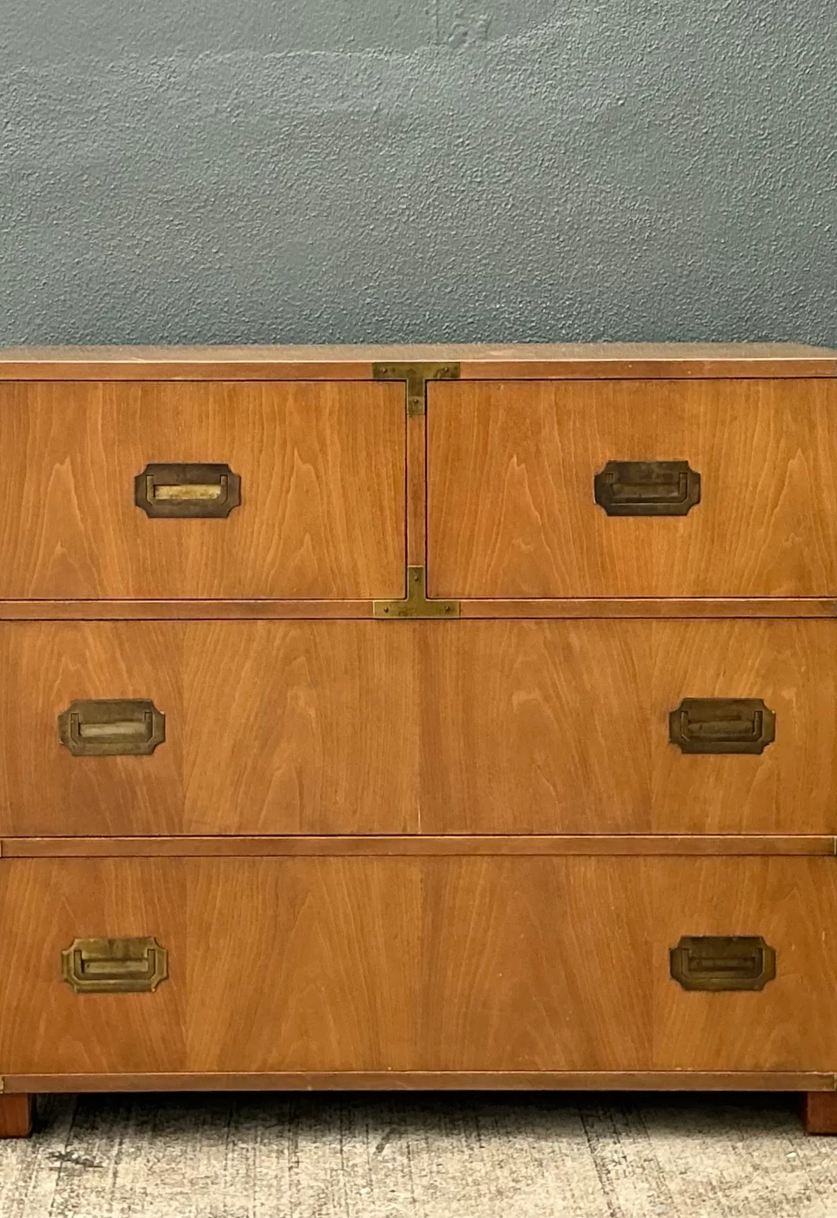 Vintage Baker Wood and Metal Campaign Chest - Interior view