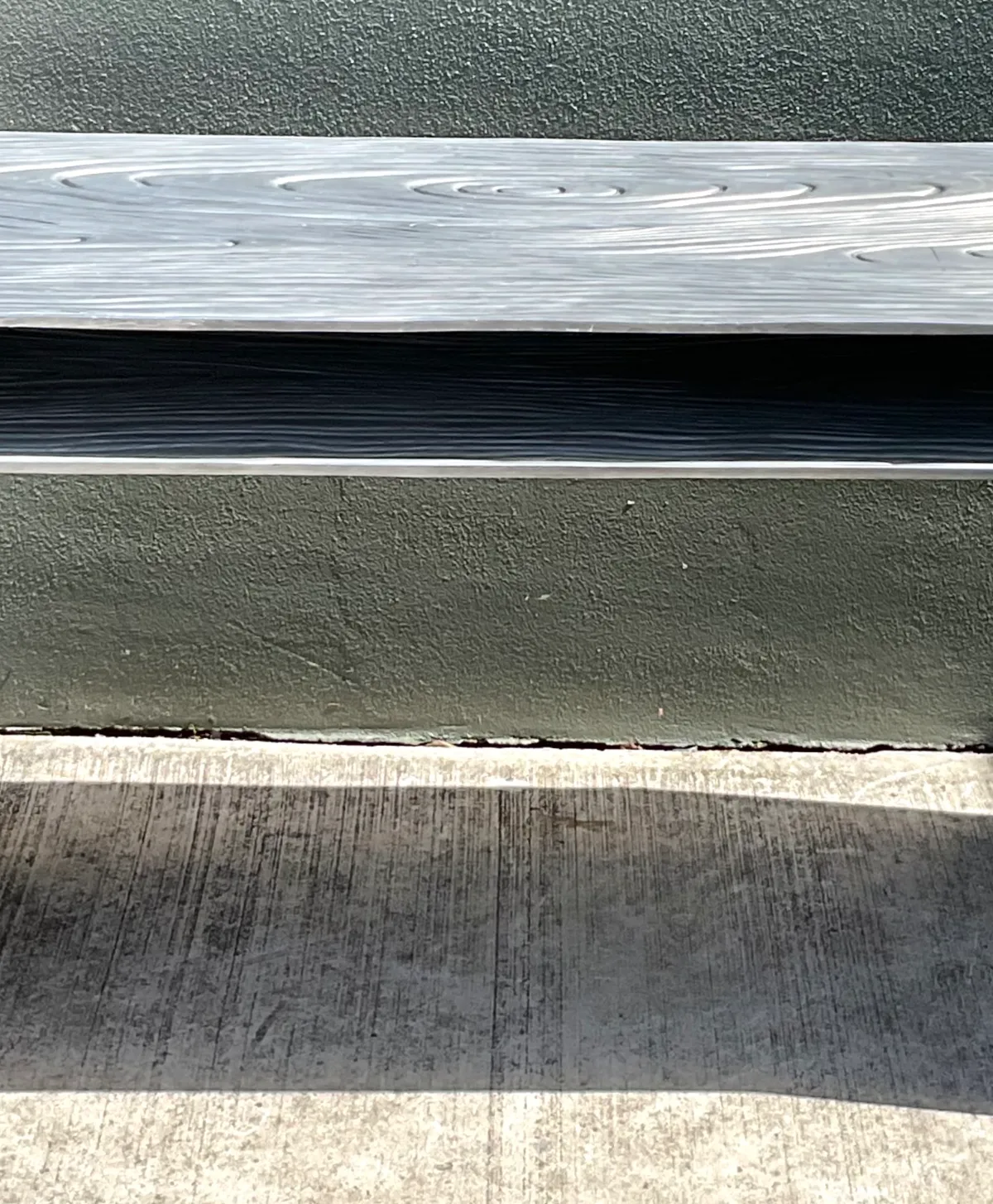 Vintage Wood Grain Metal Console Table - Angle view