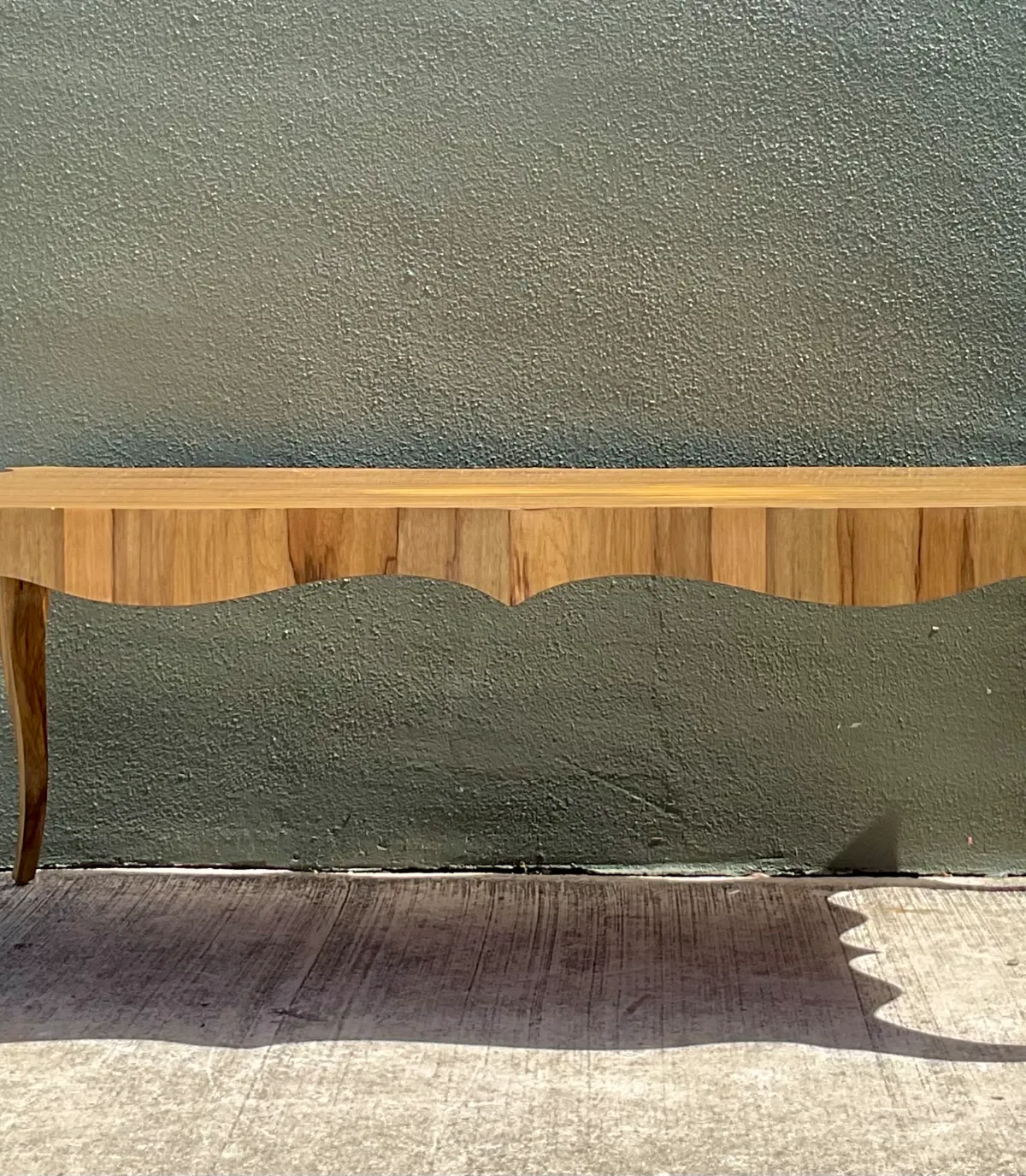 Vintage Keno Bros For Theodore Alexander Scalloped Edge Coffee Table - Angle view