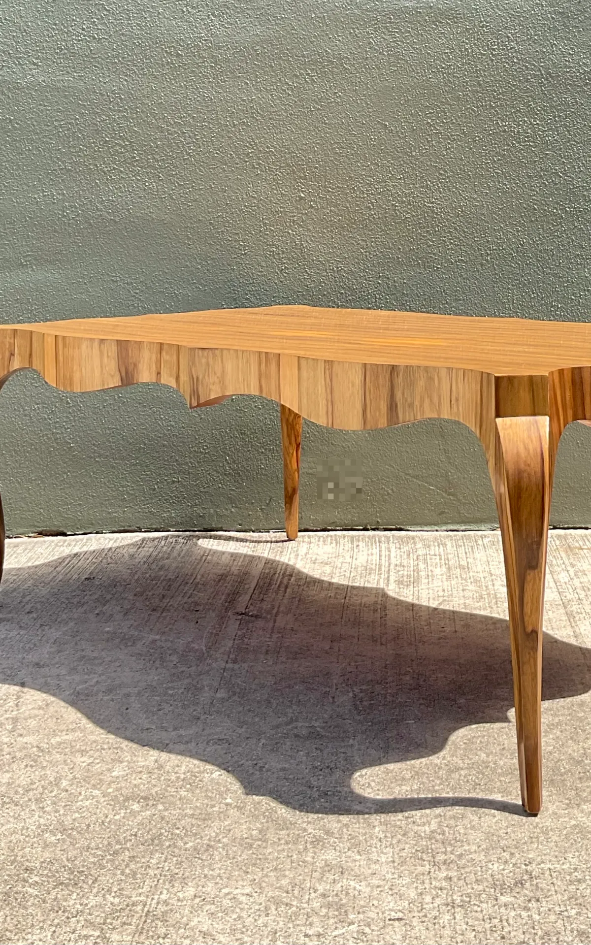Vintage Keno Bros For Theodore Alexander Scalloped Edge Coffee Table - Back view