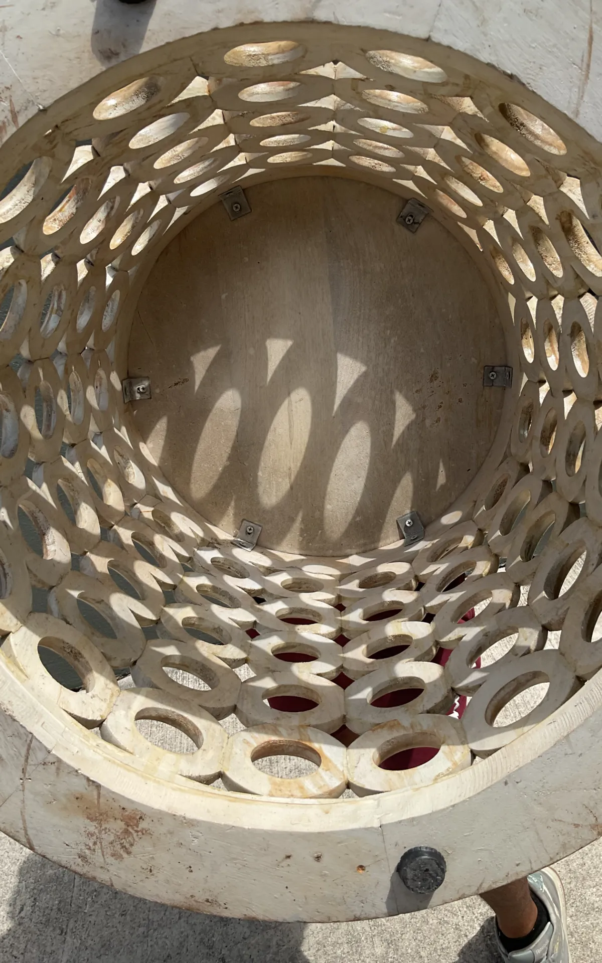 Vintage Openwork Wood Side Table - Top view