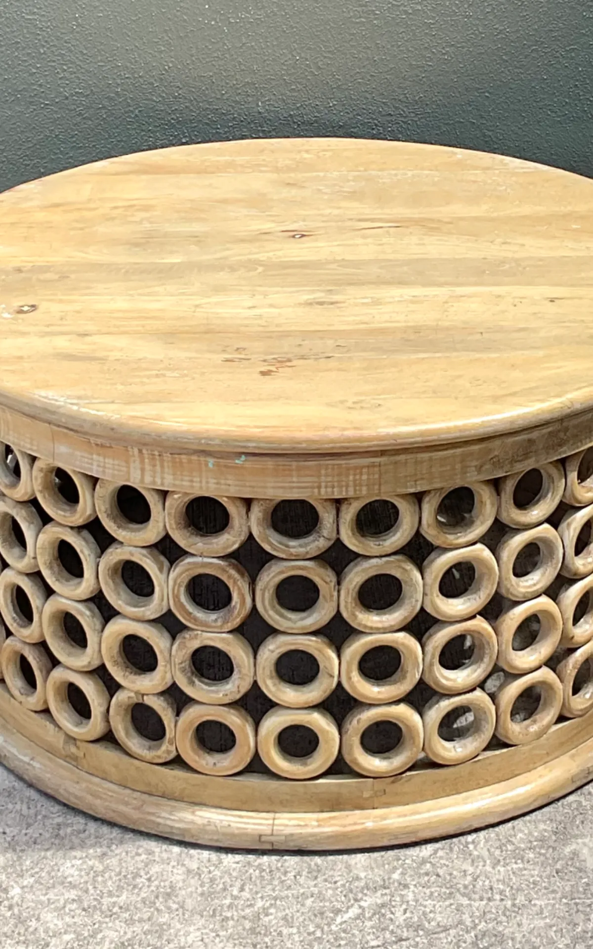 Vintage Wooden Openwork Coffee Table - Interior view