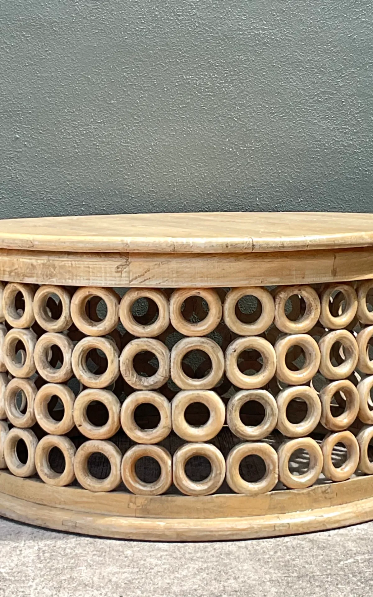 Vintage Wooden Openwork Coffee Table - Bottom view