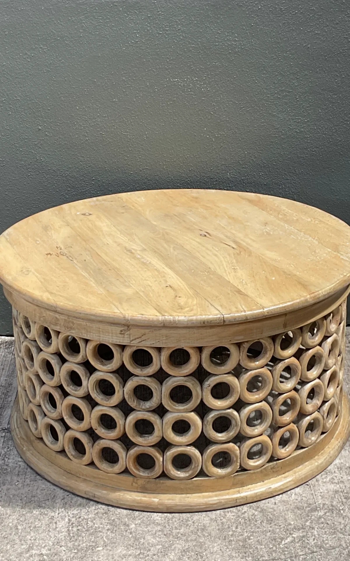 Vintage Wooden Openwork Coffee Table - Top view