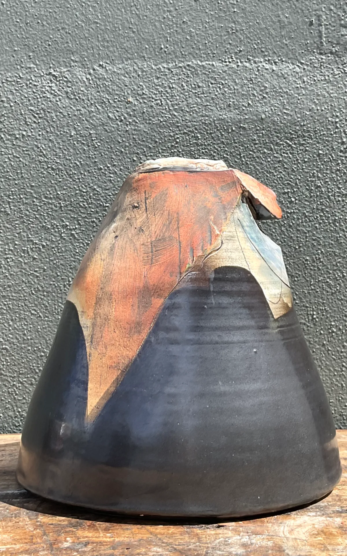 Vintage Abstract Ceramic Vase - Angle view