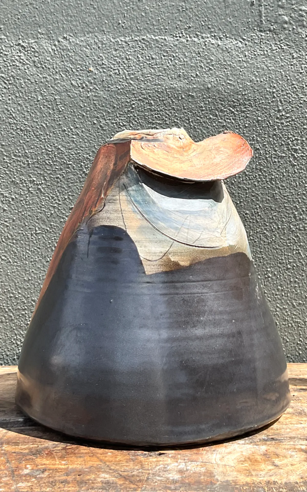 Vintage Abstract Ceramic Vase - Interior view