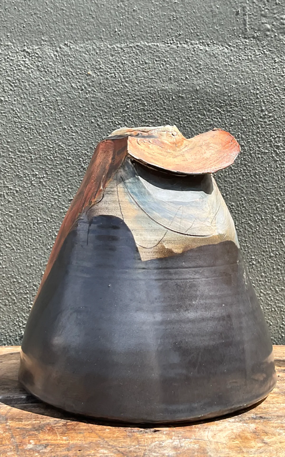 Vintage Abstract Ceramic Vase - Back view