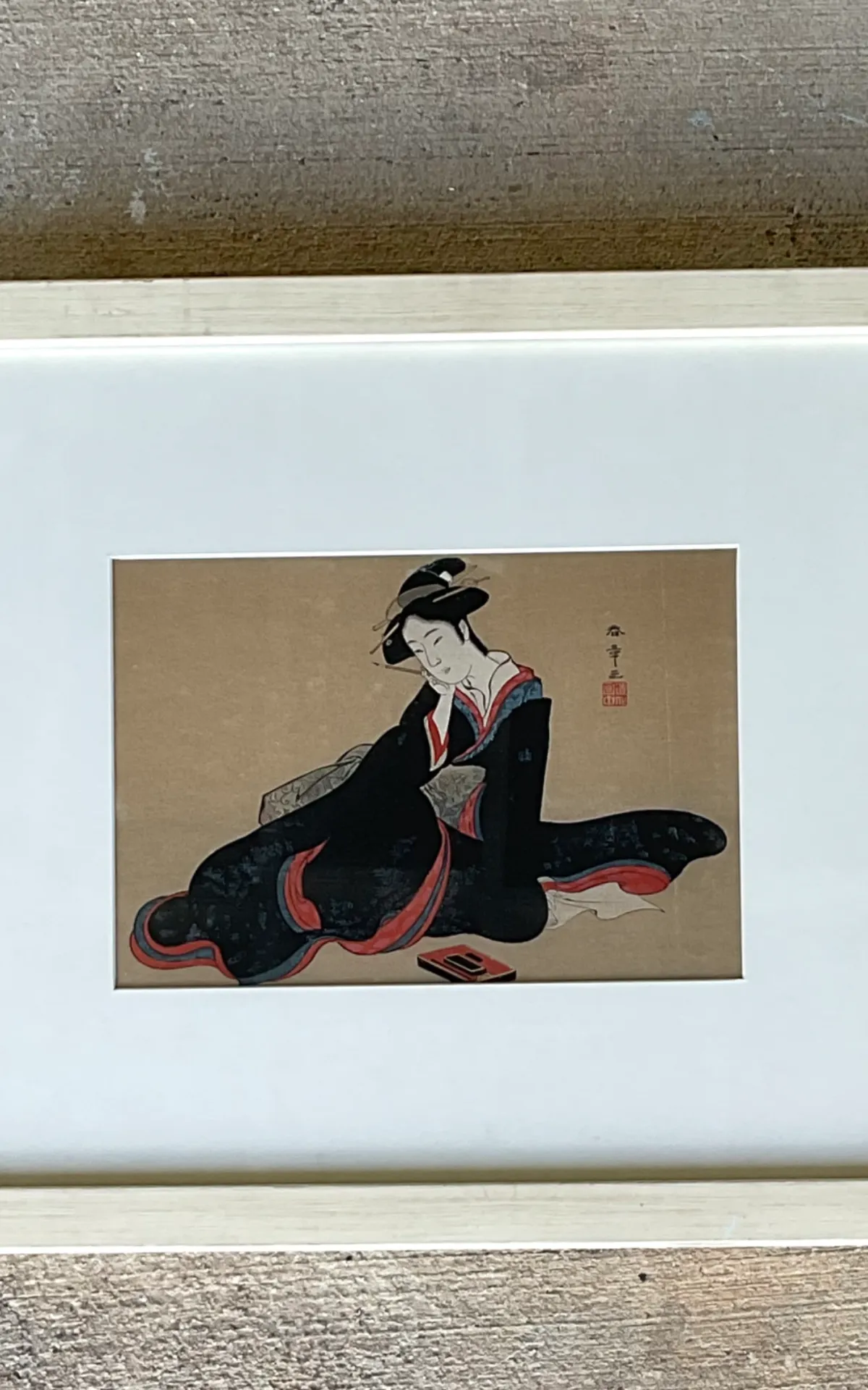 Vintage Japanese Woodblock Print - Back view