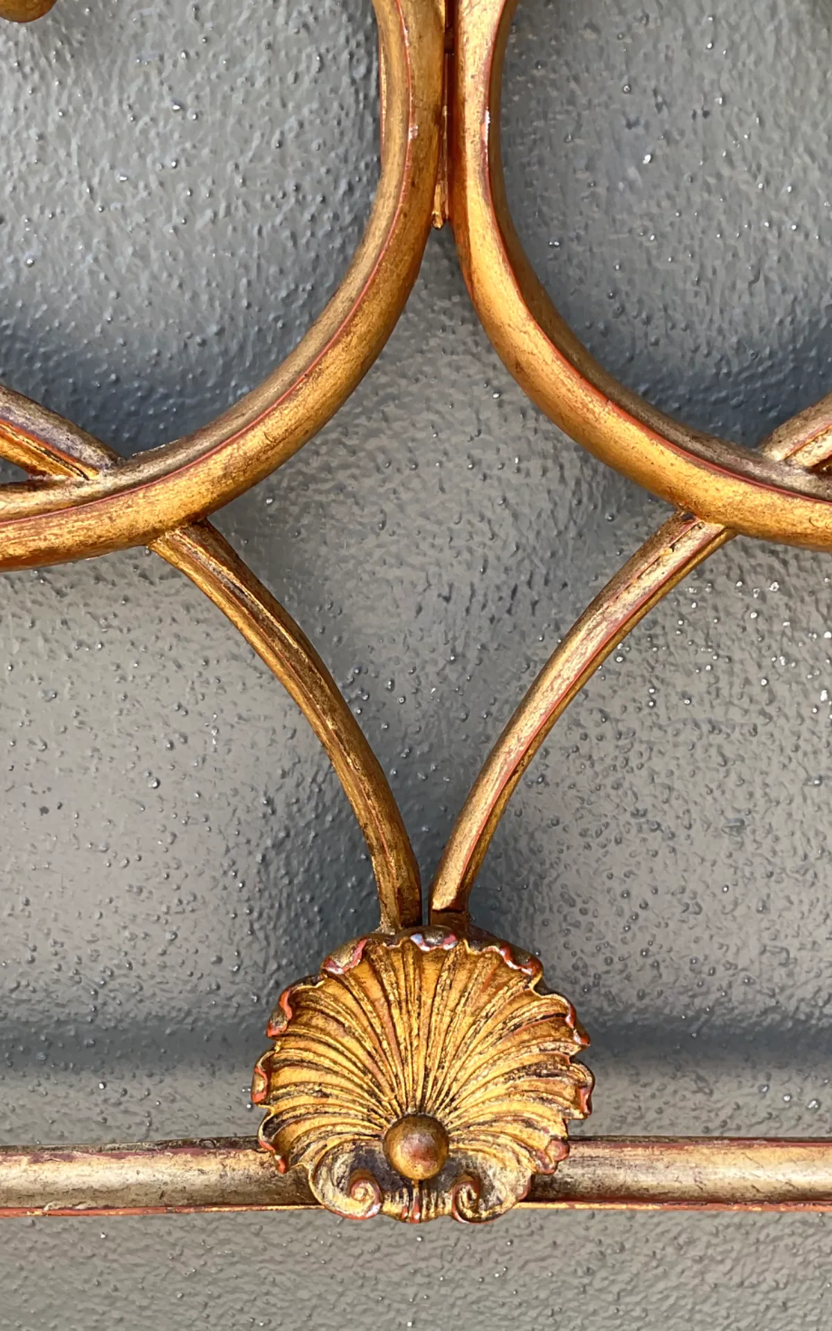 Vintage Italian Palladio Gilt King Scroll Headboard - Back view
