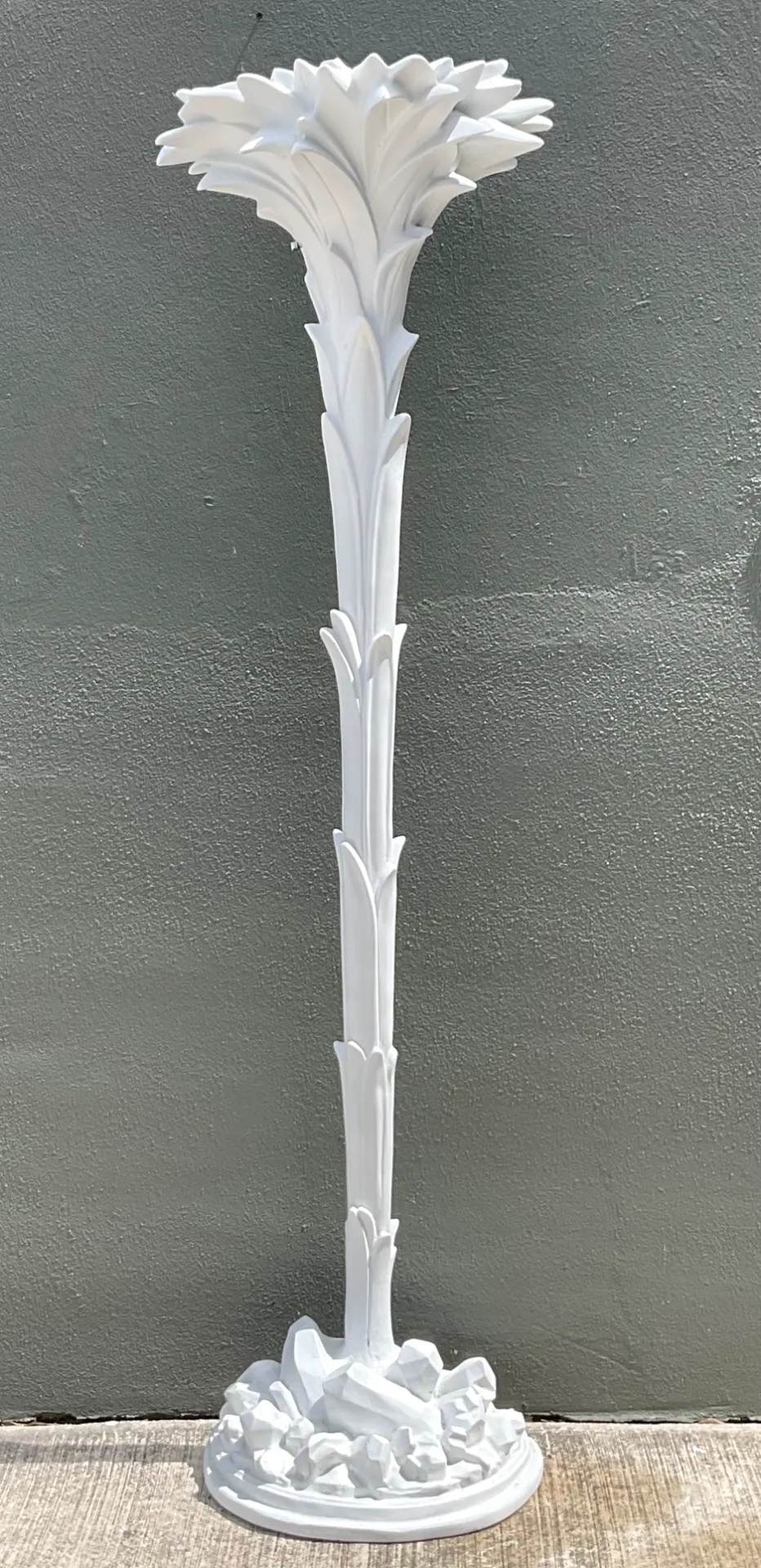 Vintage Ecoplaster Palm Torchere After Serge Roche - Side view