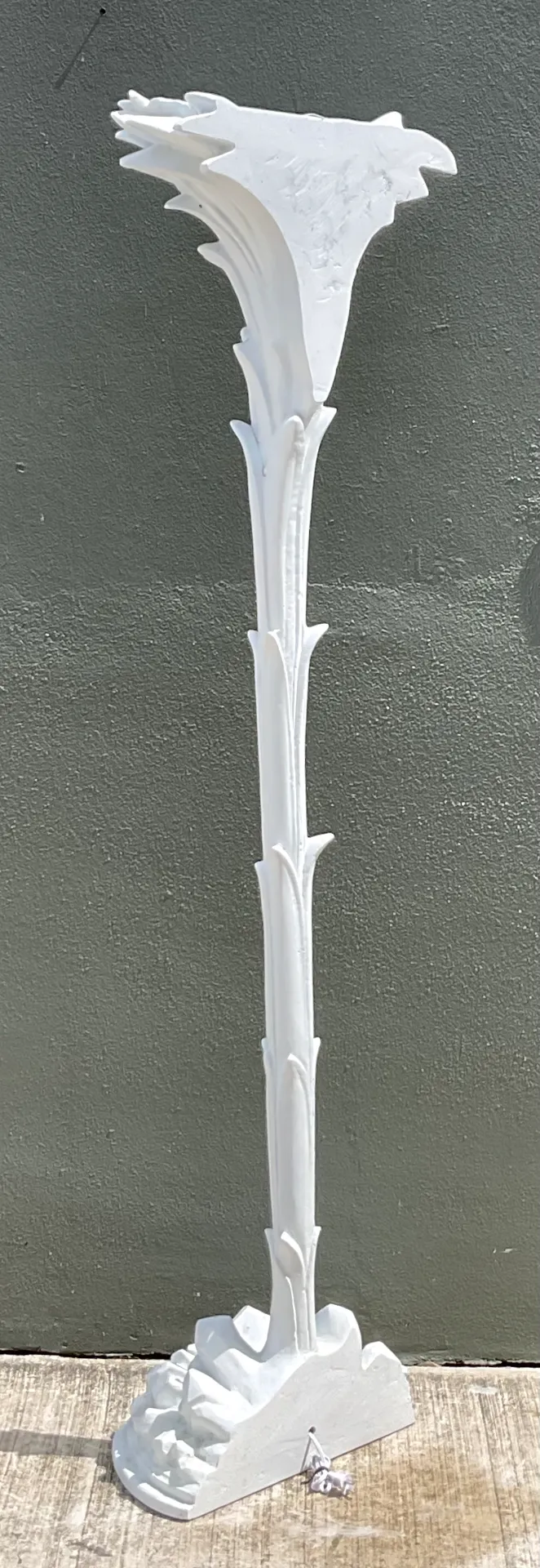 Vintage Ecoplaster Palm Torchere After Serge Roche